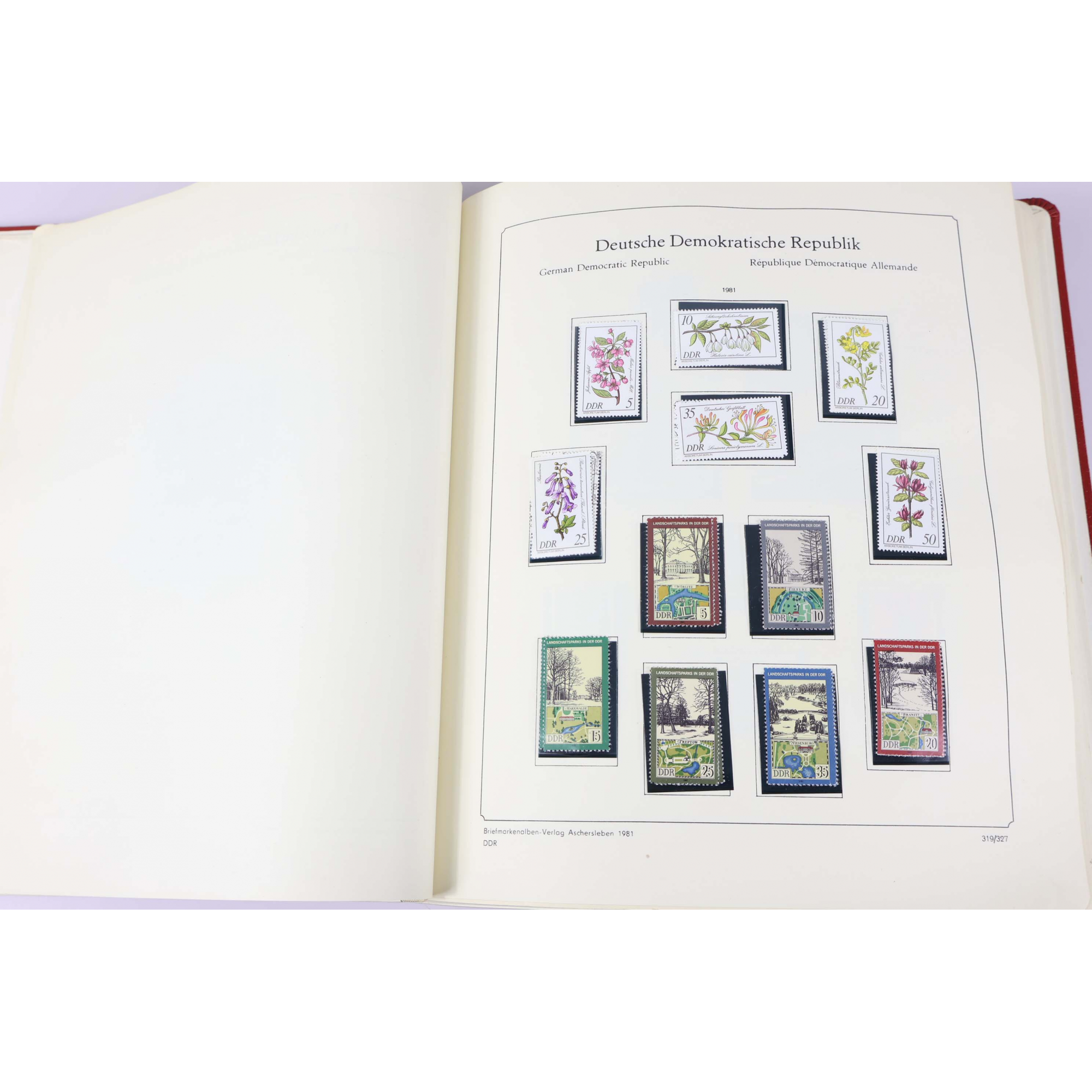 COLLECTION ALLEMAGNE (DDR) de 1981 A 1990 TIMBRES NEUFS ET OBLITÉRÉS ALBUM ABRIA