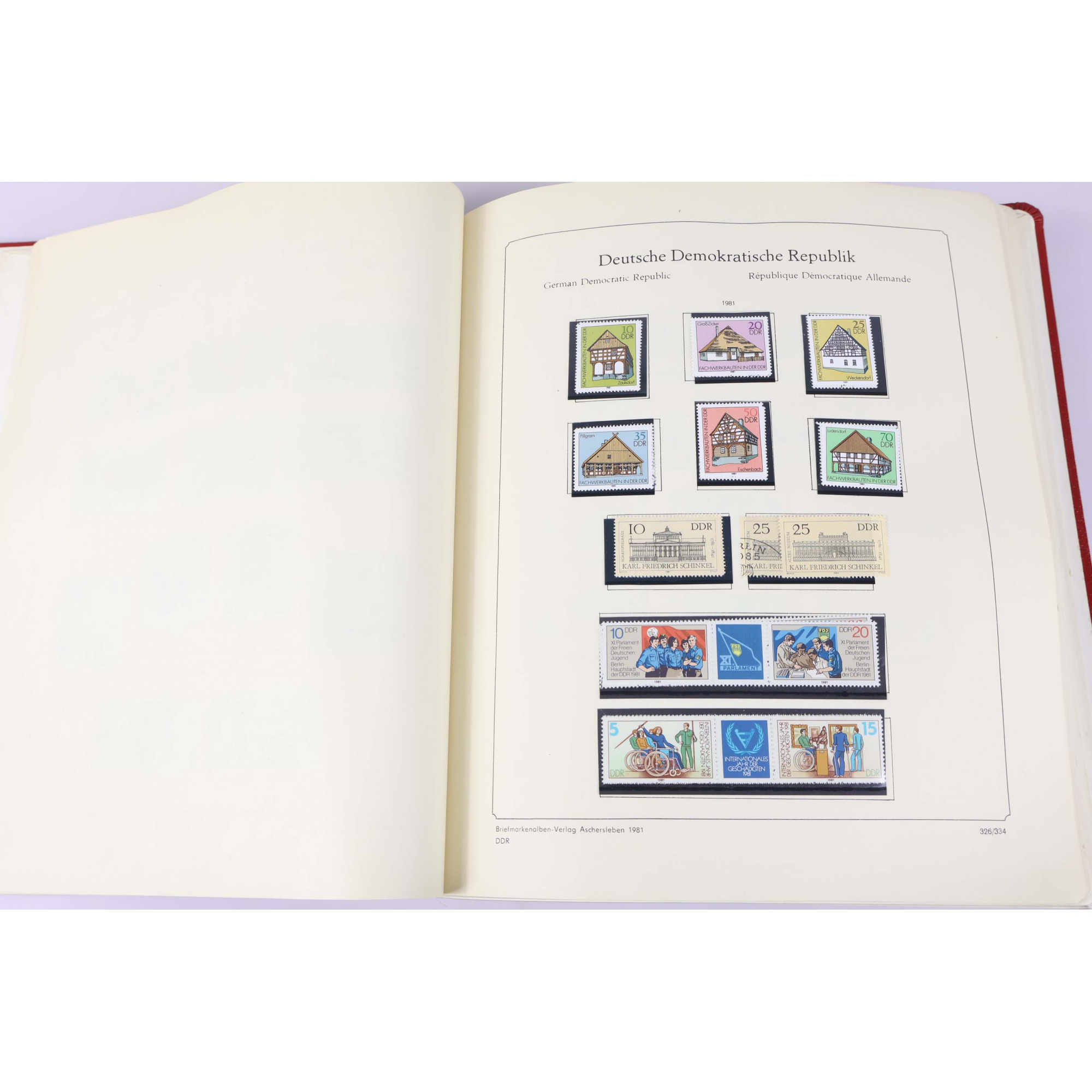 COLLECTION ALLEMAGNE (DDR) de 1981 A 1990 TIMBRES NEUFS ET OBLITÉRÉS ALBUM ABRIA