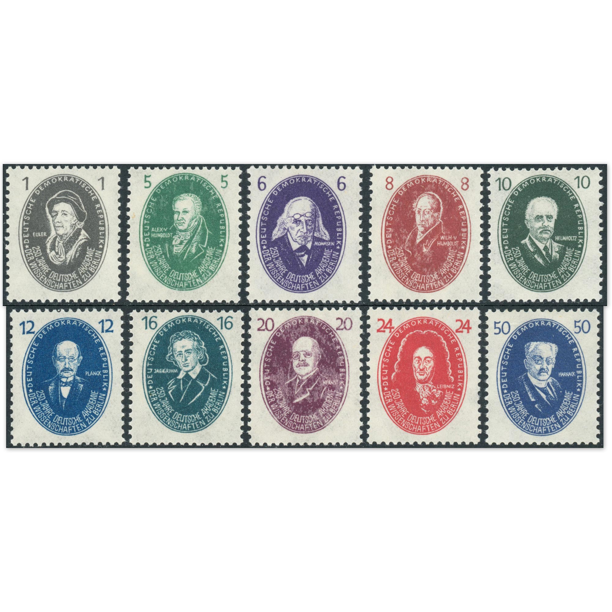 ALLEMAGNE ORIENTALE (DDR) N°15 À 24 SÉRIE COMPLÈTE TIMBRES NEUFS** ANNÉE 1950