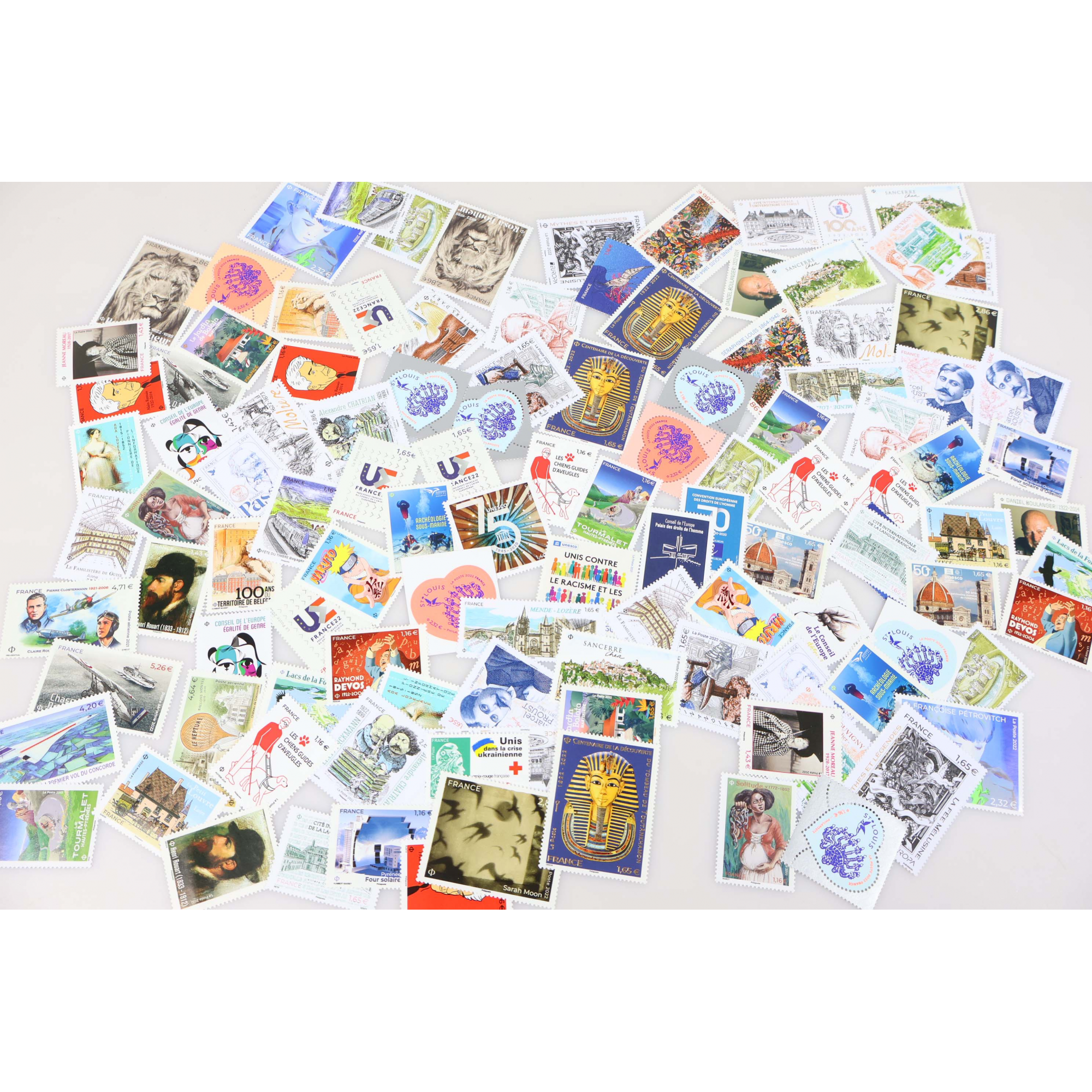LOT DE TIMBRES-POSTE DE FRANCE DE L'ANNÉE 2022 TIMBRES NEUFS** FACIALE 190€