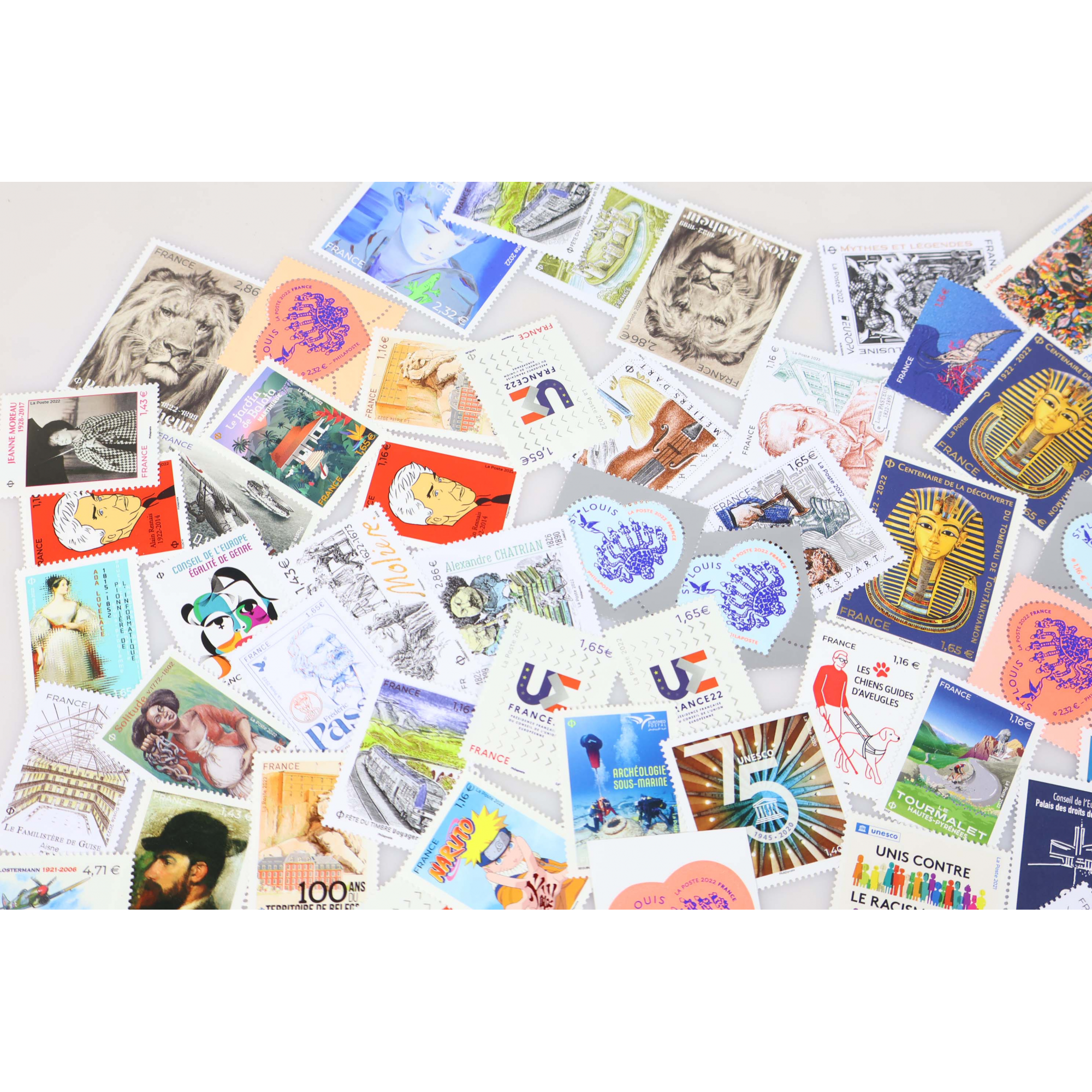 LOT DE TIMBRES-POSTE DE FRANCE DE L'ANNÉE 2022 TIMBRES NEUFS** FACIALE 190€
