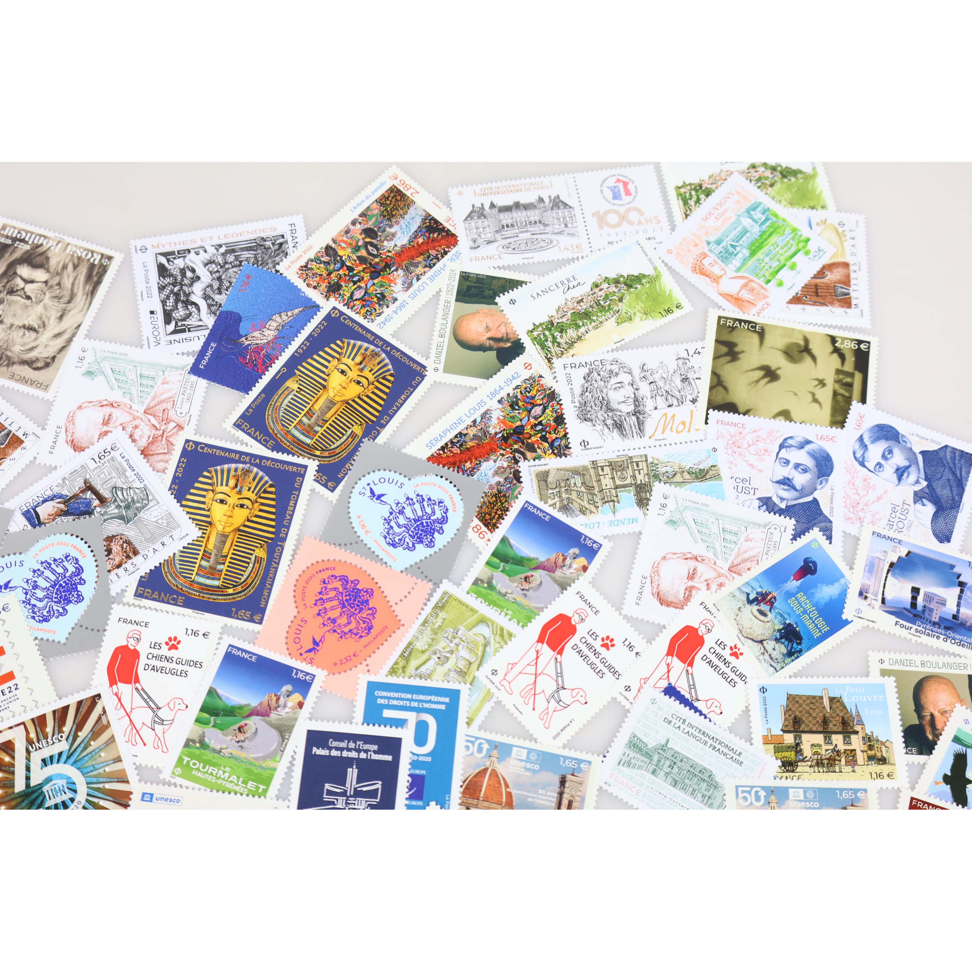 LOT DE TIMBRES-POSTE DE FRANCE DE L'ANNÉE 2022 TIMBRES NEUFS** FACIALE 190€