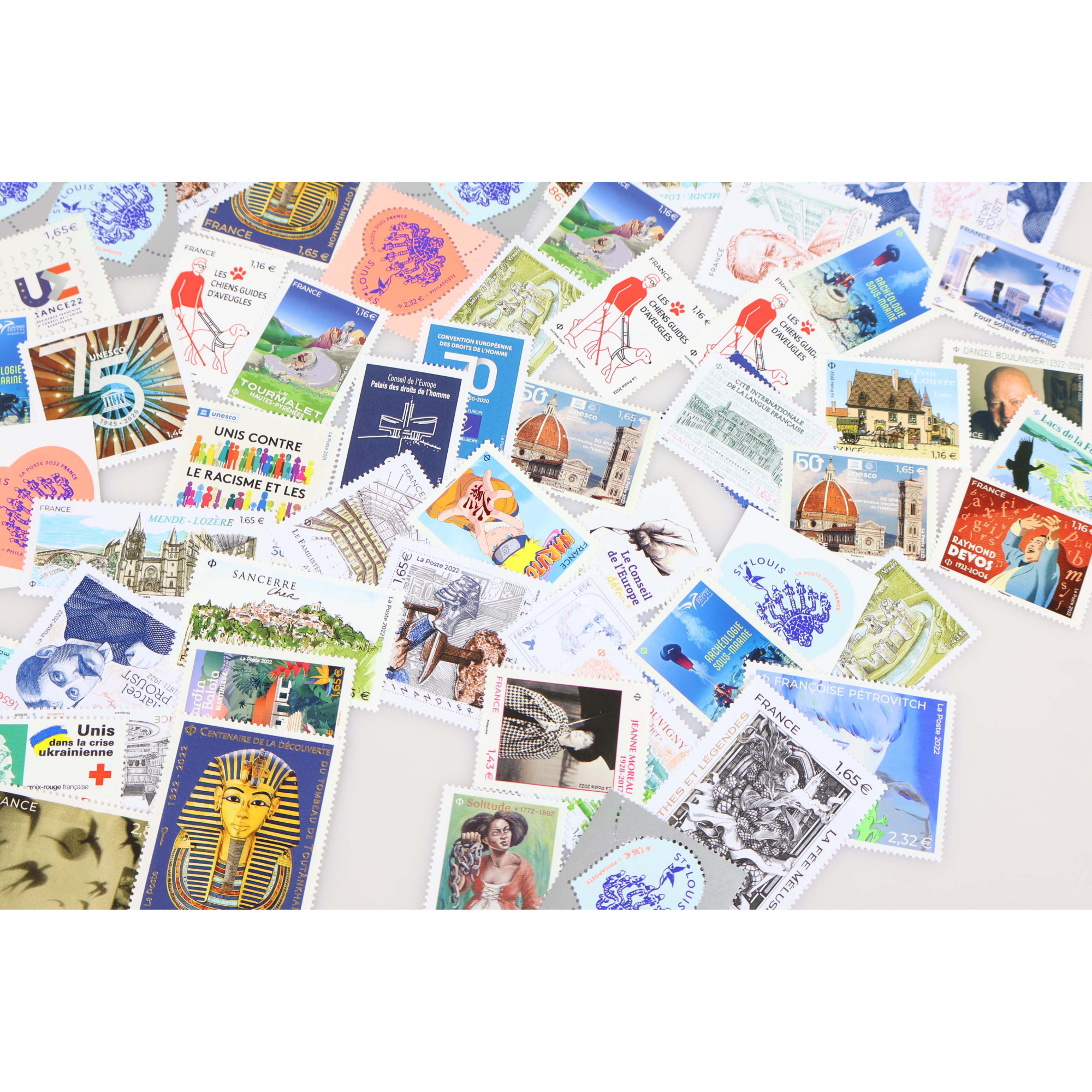LOT DE TIMBRES-POSTE DE FRANCE DE L'ANNÉE 2022 TIMBRES NEUFS** FACIALE 190€