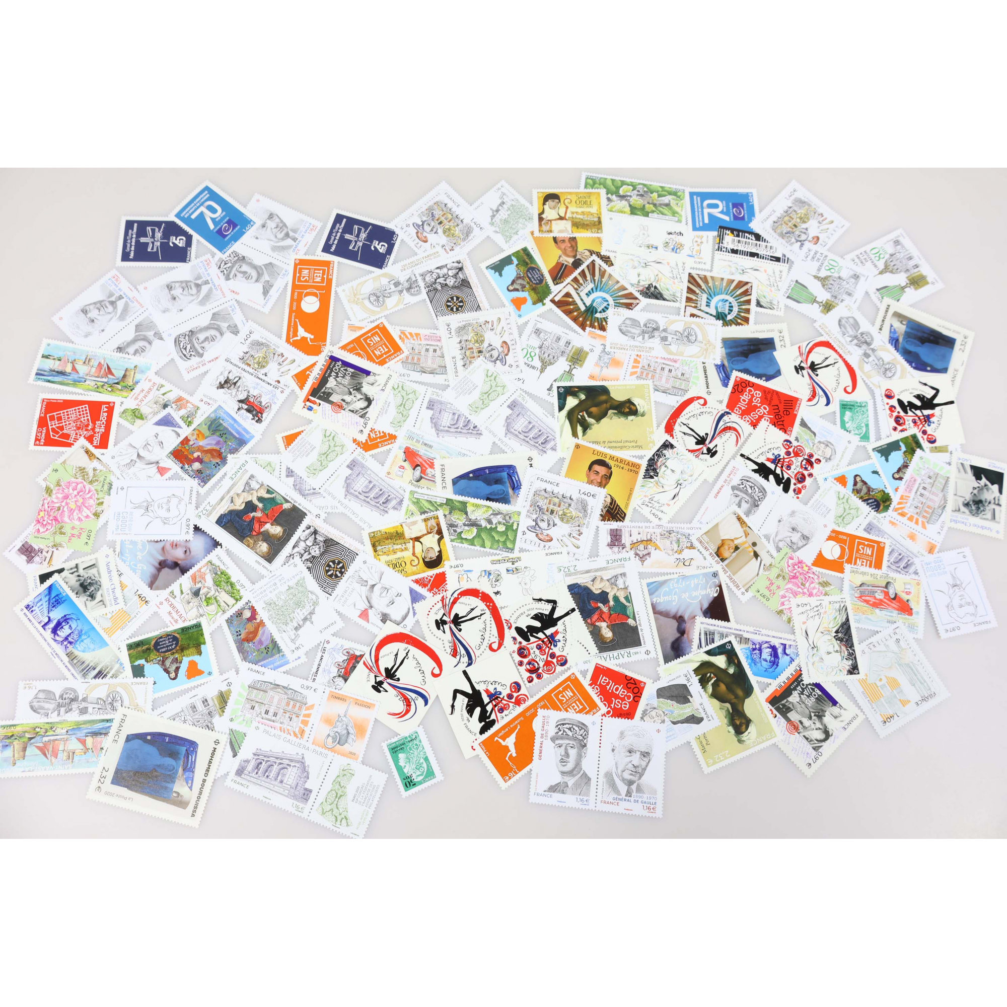 LOT DE TIMBRES-POSTE DE FRANCE DE L'ANNÉE 2020 TIMBRES NEUFS** FACIALE 152€