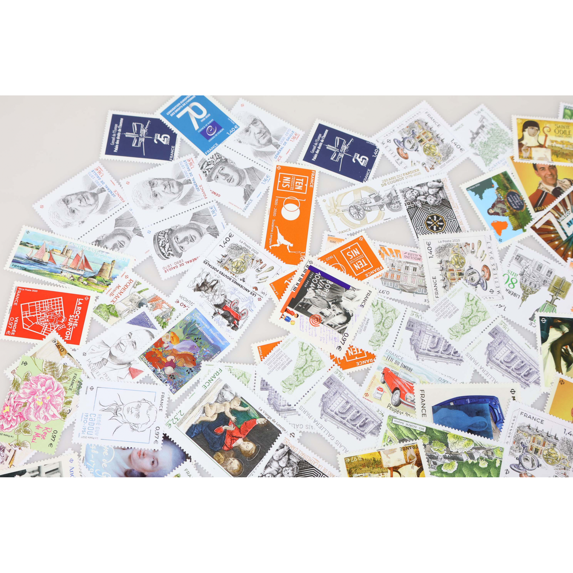 LOT DE TIMBRES-POSTE DE FRANCE DE L'ANNÉE 2020 TIMBRES NEUFS** FACIALE 152€