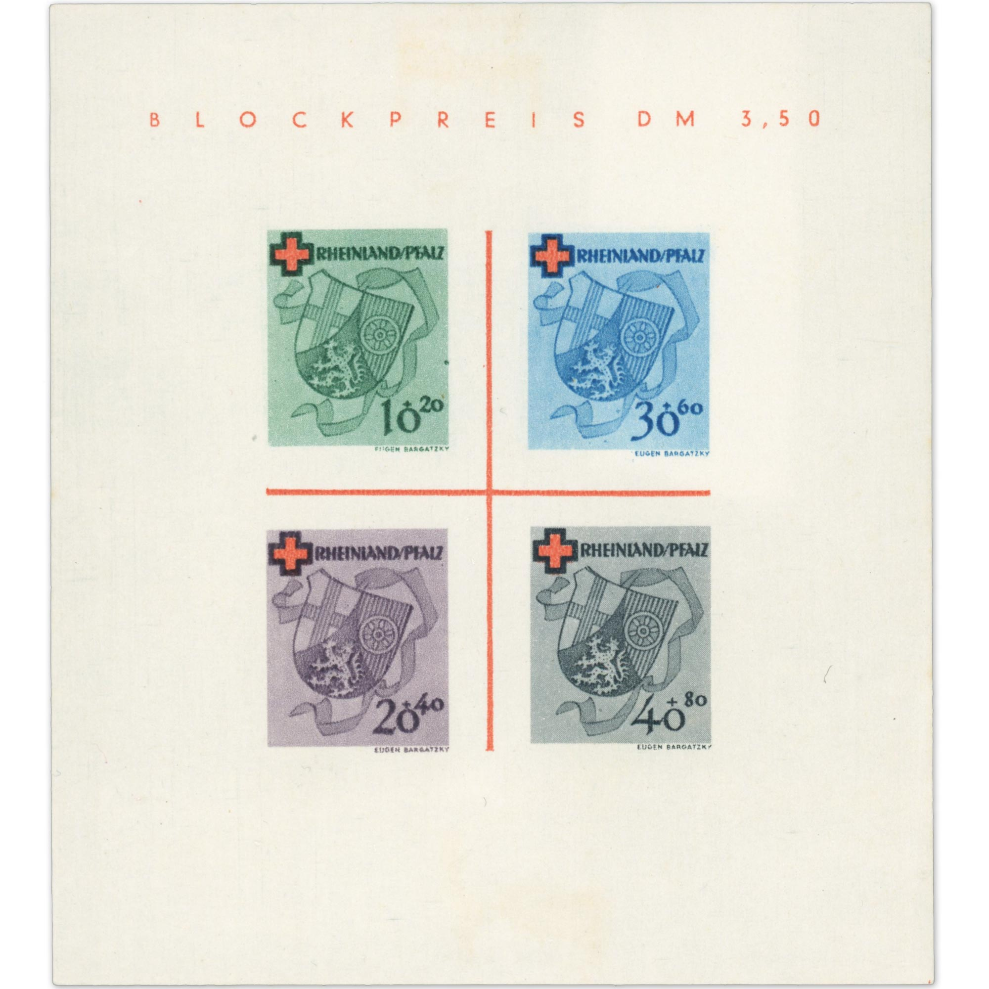 COLONIES FRANCAISES RHÉNO-PALATIN BLOC NEUF N°1 SANS GOMME CR ANNÉE 1949