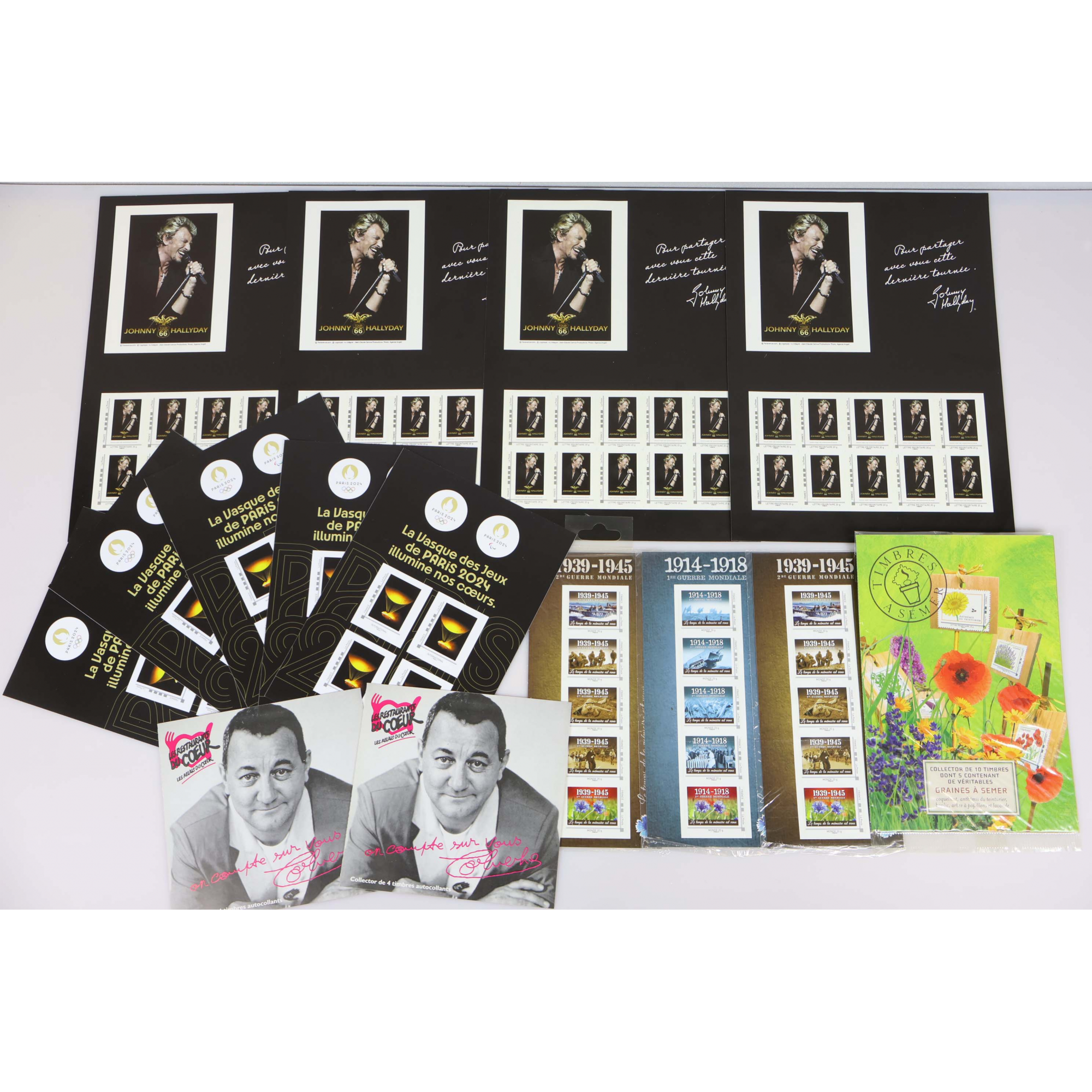 FRANCE, LOT DE COLLECTORS AUTOADHÉSIFS LETTRES 20G - 58 TIMBRES PRIO ET 35 MONDE
