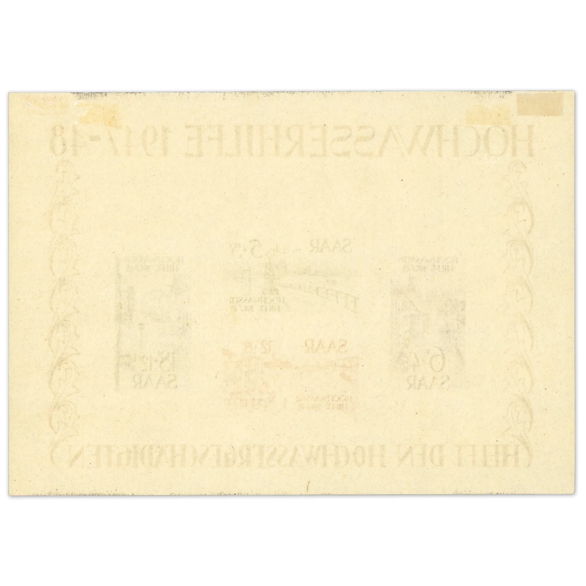 COLONIES FRANCAISES SARRE BLOC NEUF N°1 INONDATIONS DE JANVIER 1947 COLONIES FRANCAISES SARRE BLOC NEUF N°1 INONDATIONS DE JANVIER 1947