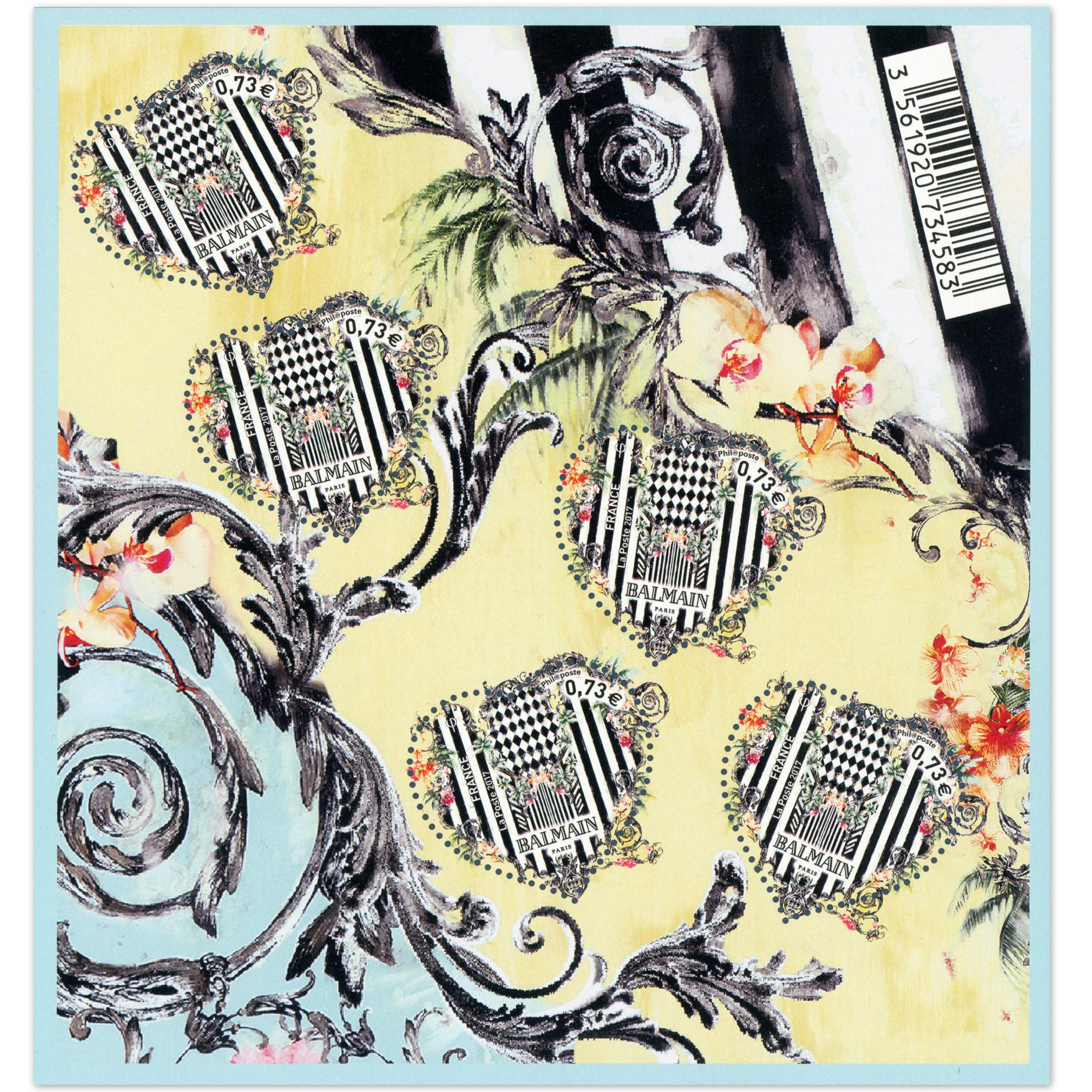 FRANCE BLOC-FEUILLET N°138 SAINT VALENTIN BALMAIN TIMBRES NEUFS** ANNÉE 2017