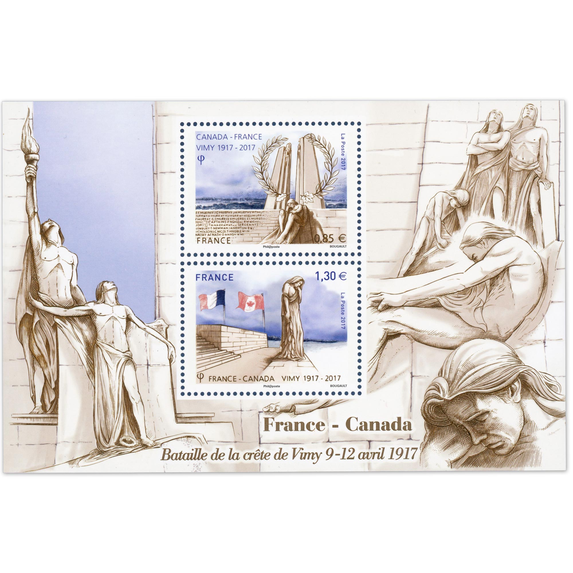 FRANCE FEUILLET N°F5136 BATAILLE DE VIMY TIMBRES NEUFS** ANNÉE 2017