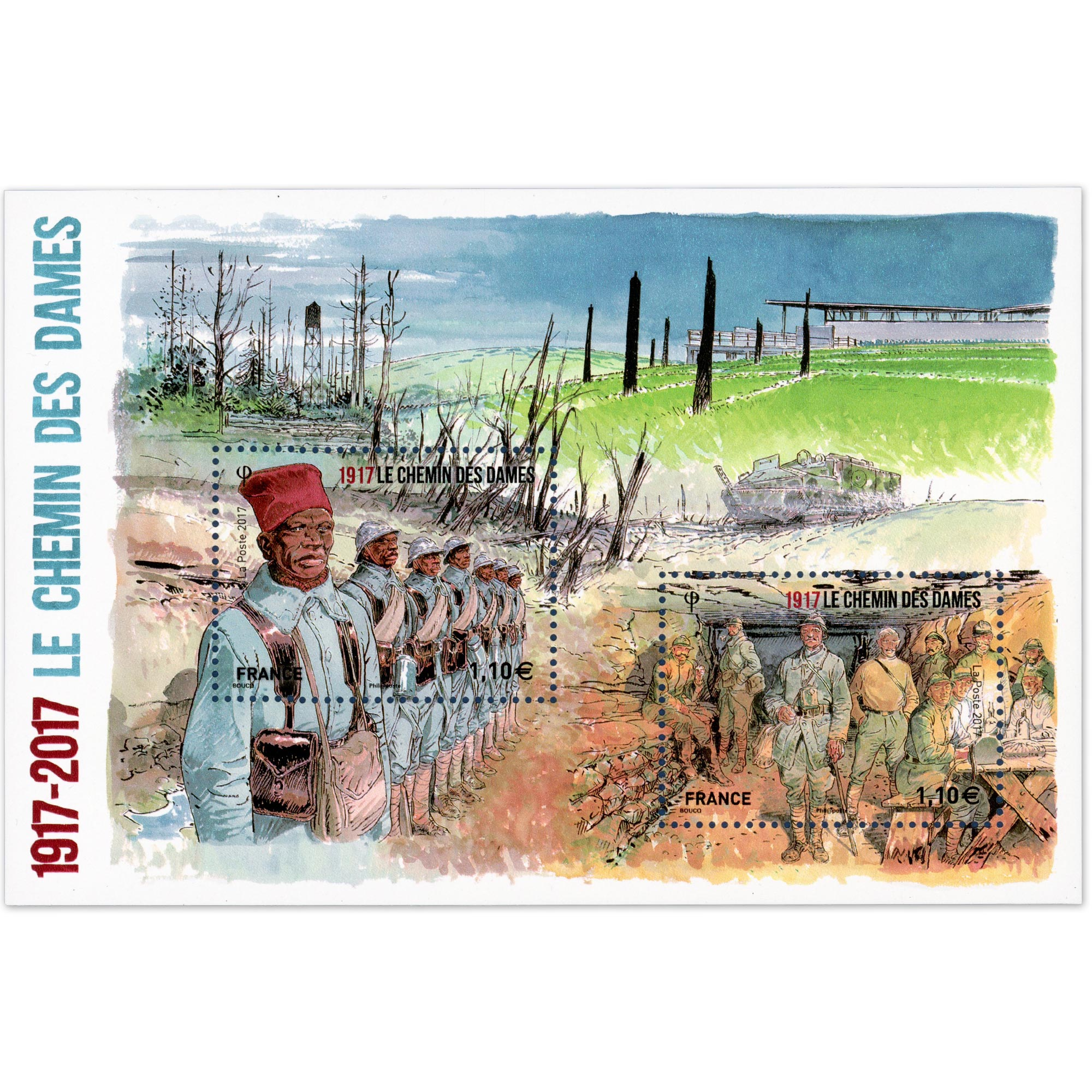 FRANCE FEUILLET N°F5138 "LE CHEMIN DES DAMES" TIMBRES NEUFS** ANNÉE 2017