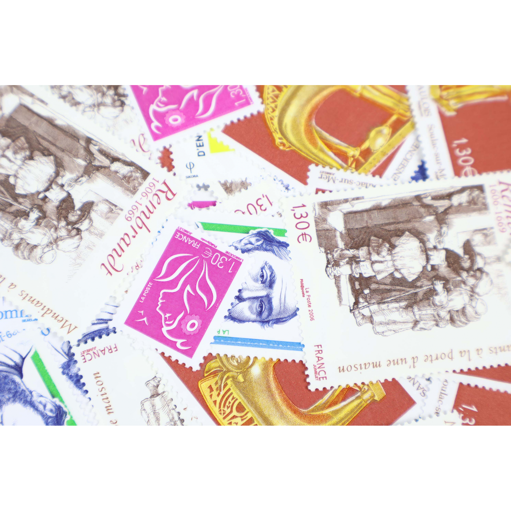 LOT DE 100 TIMBRES FRANCE NEUFS AFFRANCHISSEMENT 1.30 EUROS, SOUS FACIALE