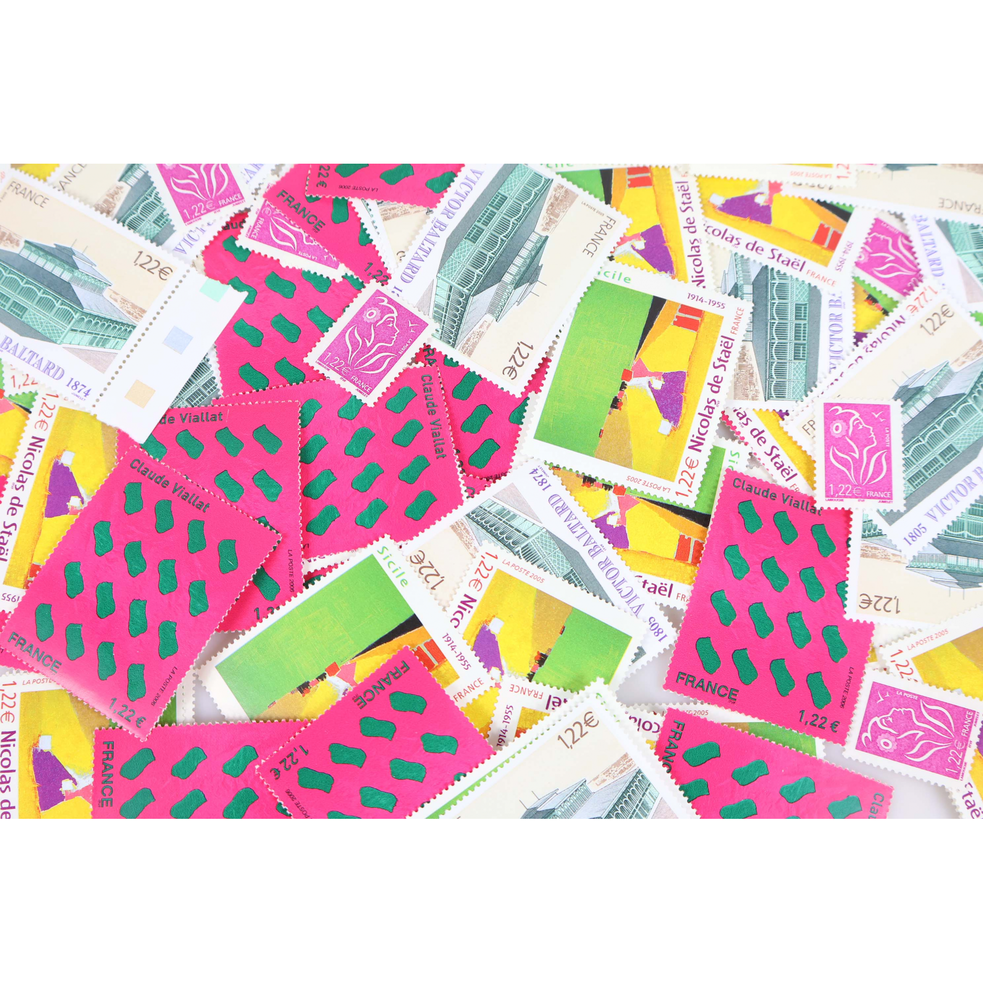 LOT DE 100 TIMBRES FRANCE NEUFS AFFRANCHISSEMENT 1.22 EUROS, SOUS FACIALE