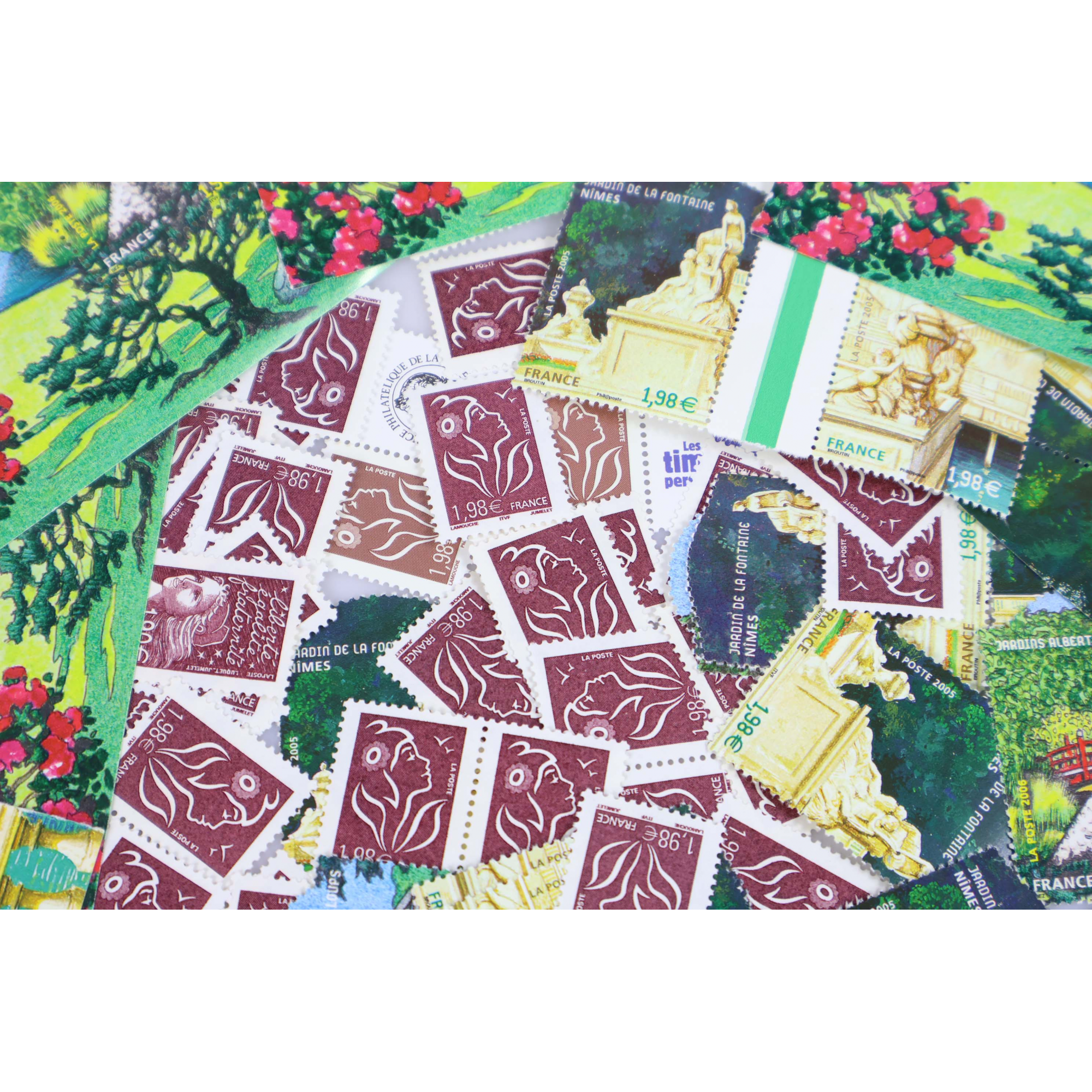 LOT DE 100 TIMBRES FRANCE NEUFS AFFRANCHISSEMENT 1.98 EUROS, -30% FACIALE