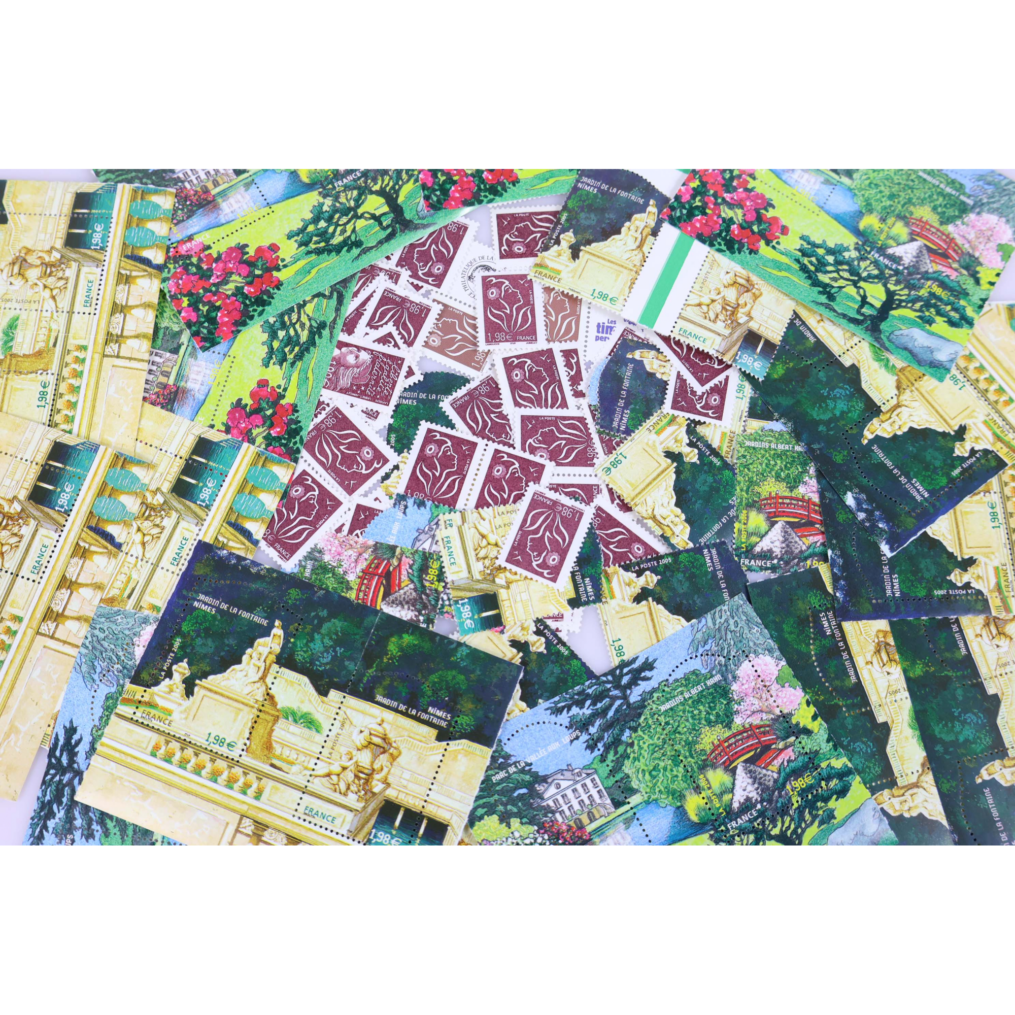 LOT DE 100 TIMBRES FRANCE NEUFS AFFRANCHISSEMENT 1.98 EUROS, -30% FACIALE