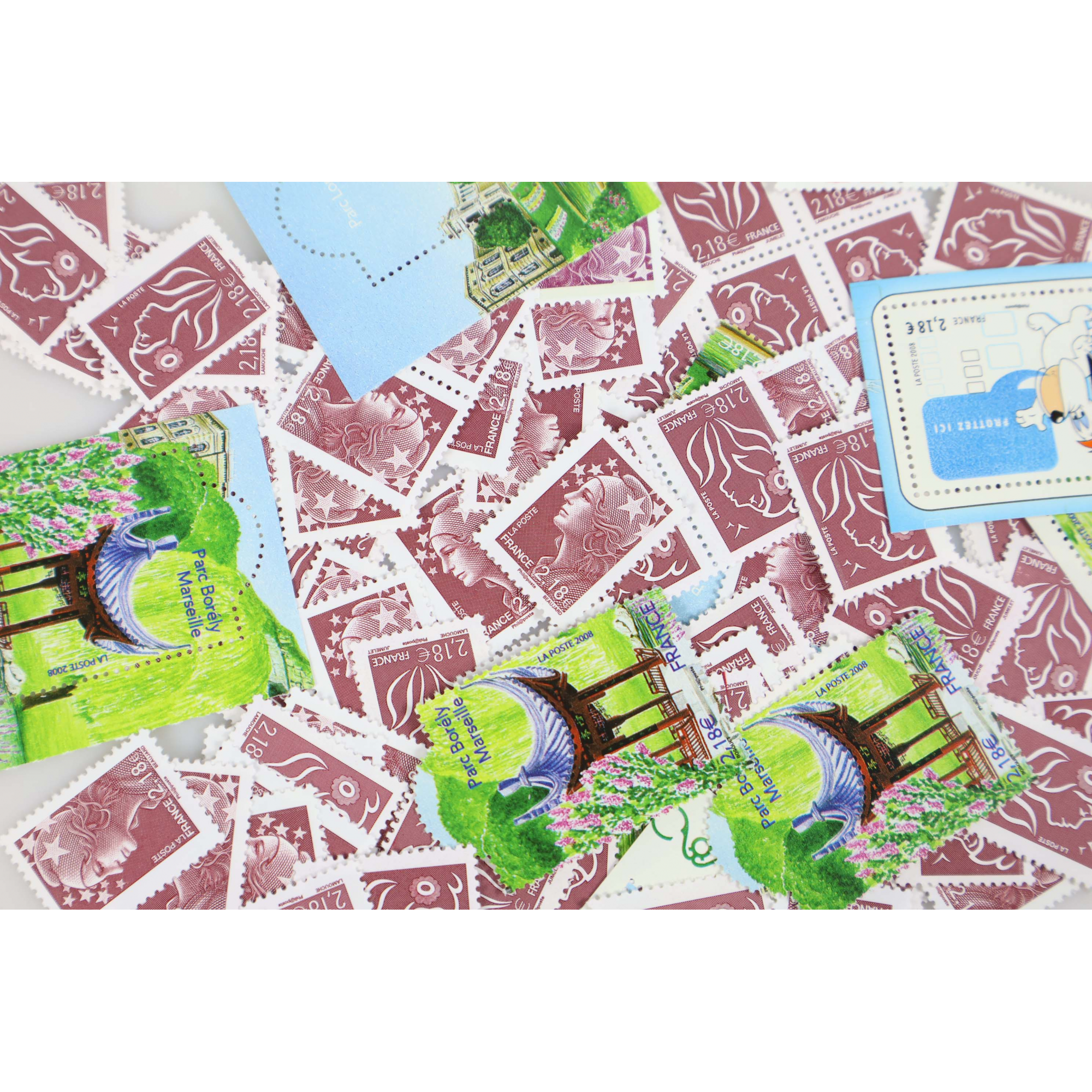 LOT DE 100 TIMBRES FRANCE NEUFS AFFRANCHISSEMENT 2.18 EUROS, -30% FACIALE