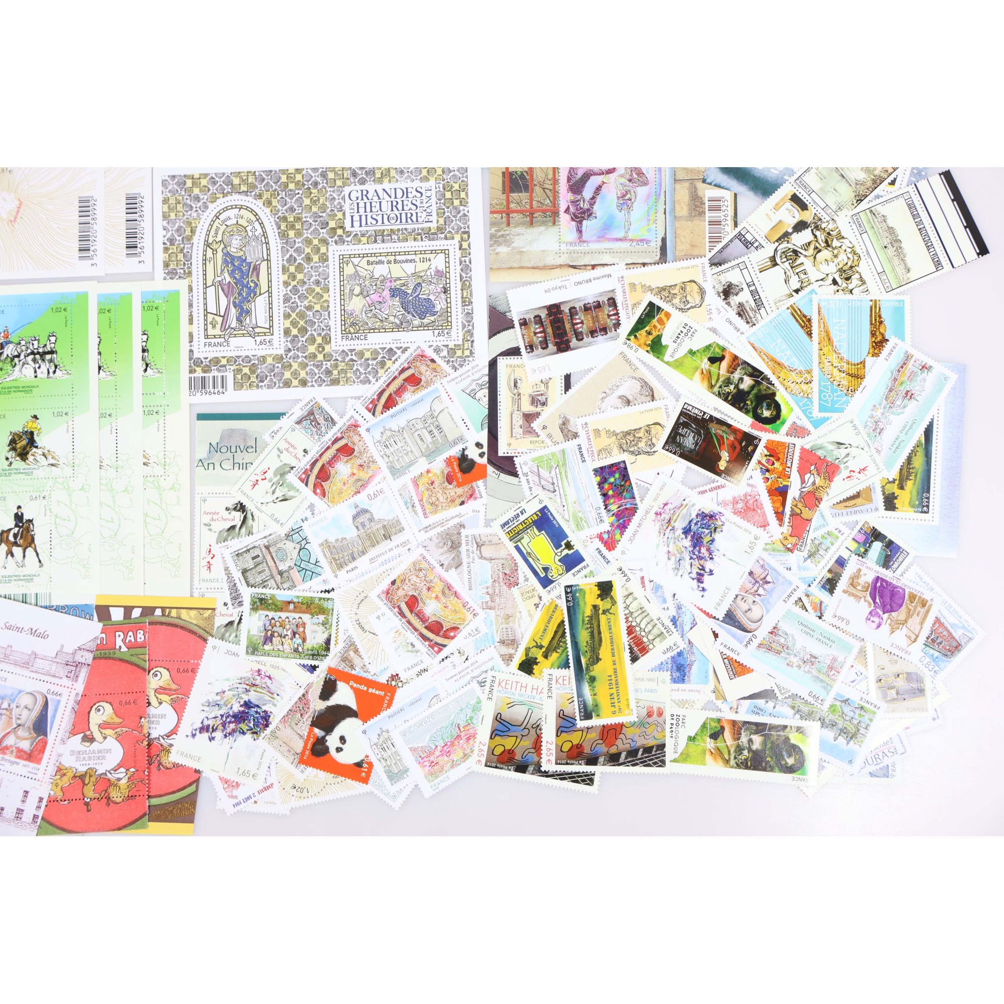 FRANCE LOT DE TIMBRES ET BLOCS/FEUILLETS EN EUROS NEUFS** DE 2014 FACIALE 217€