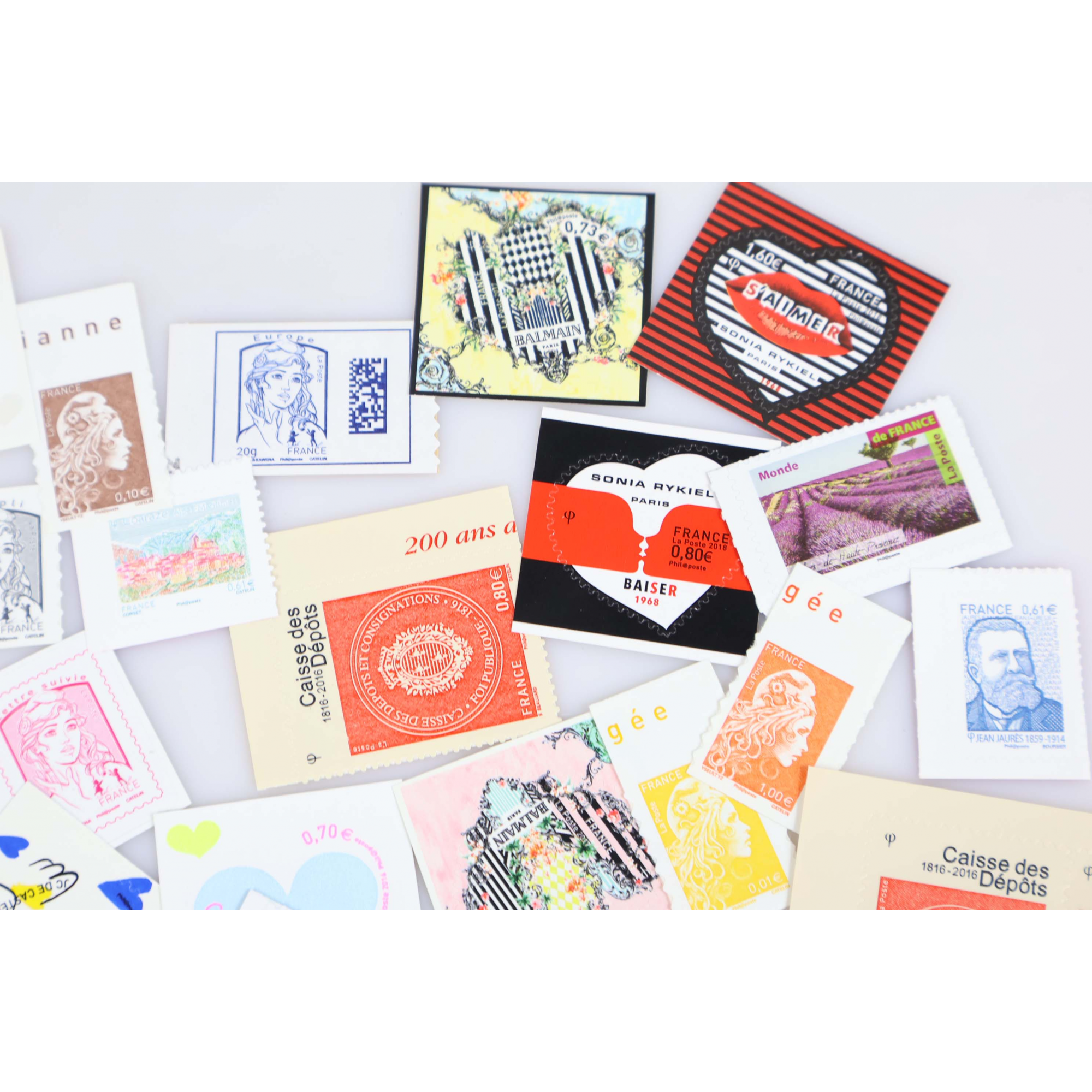 LOT DE TIMBRES AUTOADHESIFS NEUFS FRANCE DE 2014 A 2019 VALEUR FACIALE 73€
