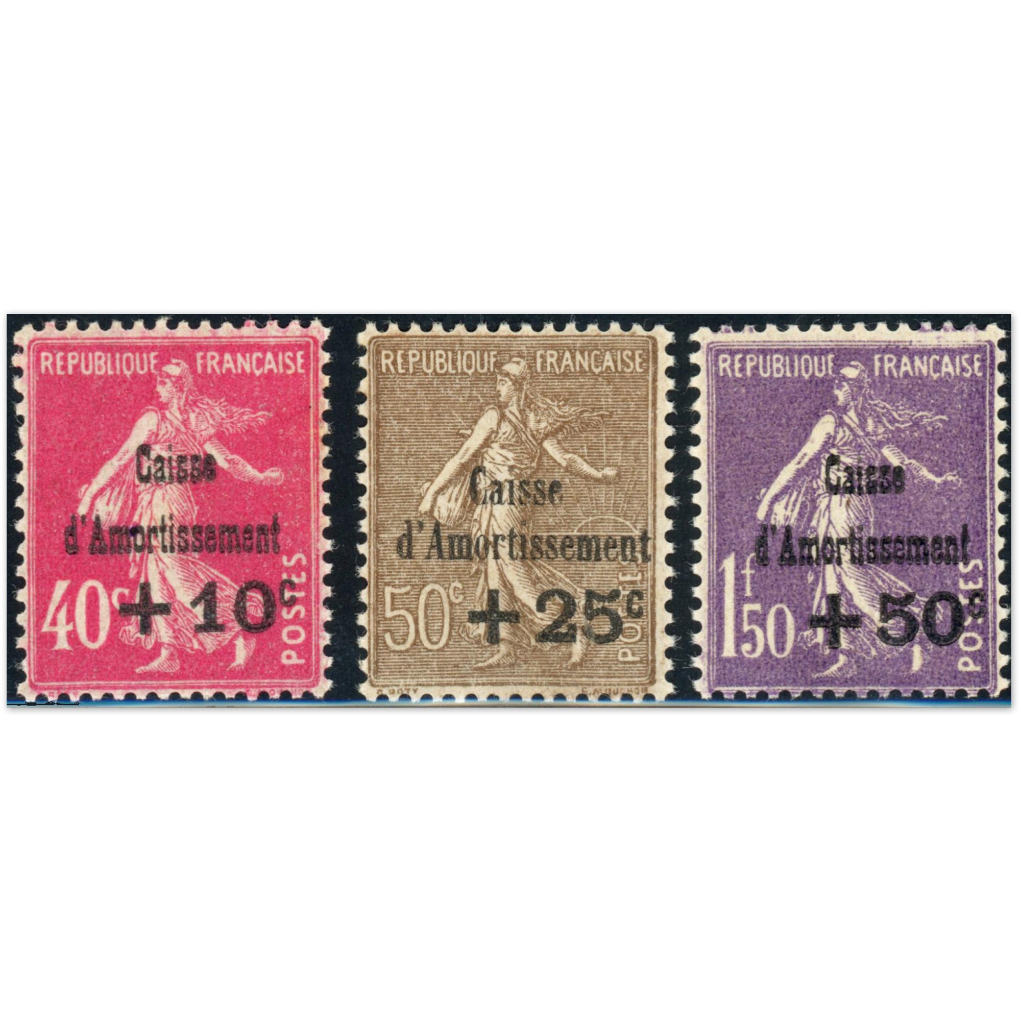 CAISSES D'AMORTISSEMENT N°266 À 268 TIMBRES NEUFS** DE FRANCE ANNÉE 1930