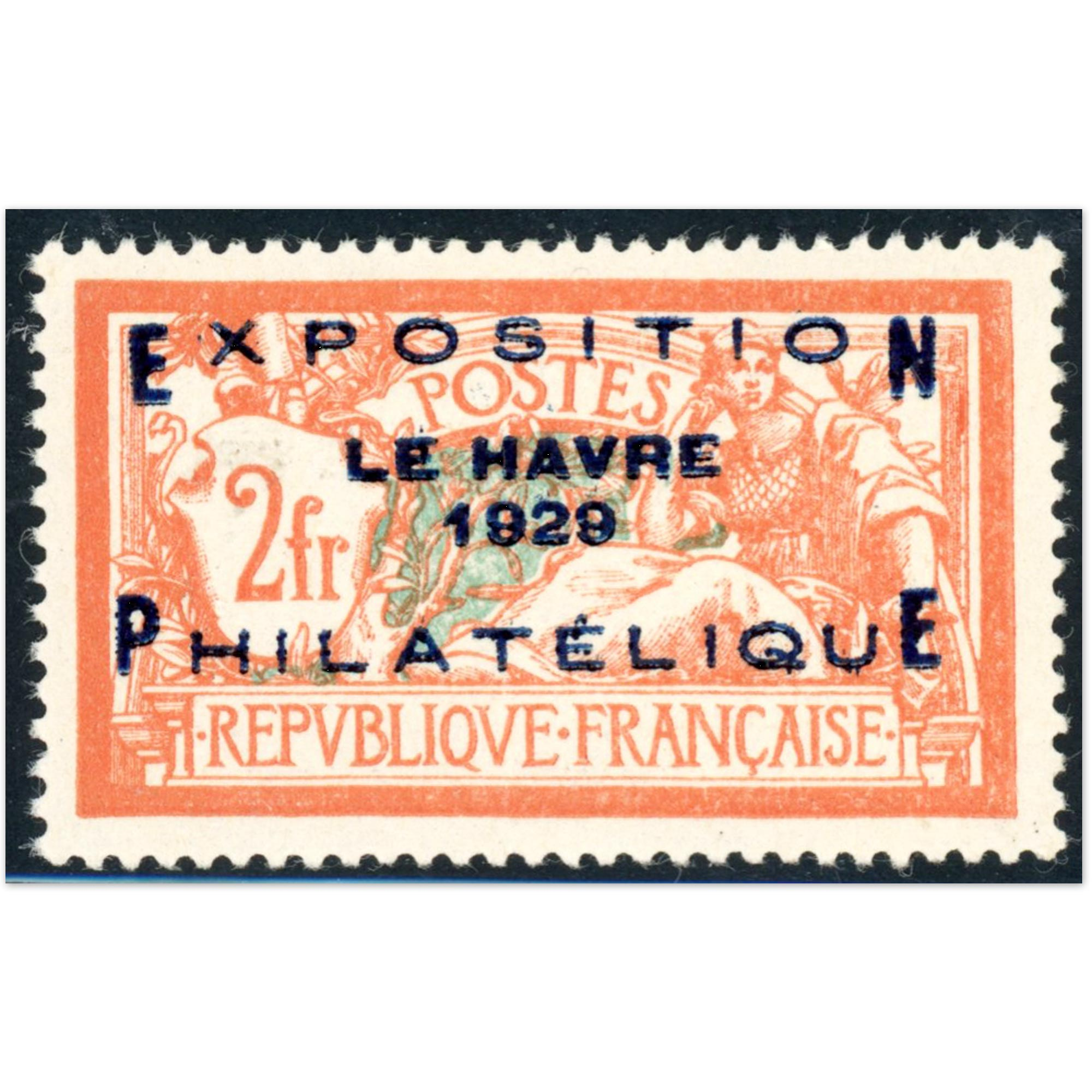 EXPOSITION LE HAVRE N°257A DE 1929 NEUF** TIMBRES DE FRANCE SIGNÉ JF BRUN, RARE