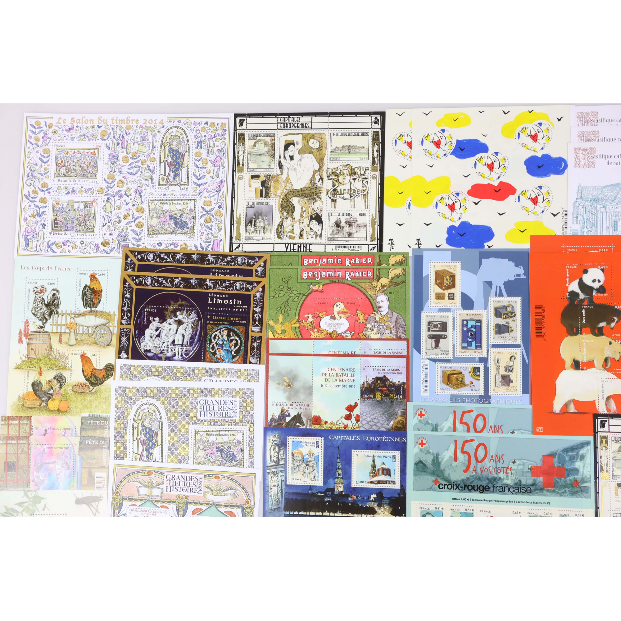 FRANCE LOT DE TIMBRES ET BLOCS/FEUILLETS EN EUROS NEUFS** DE 2014-2015 VF 358€