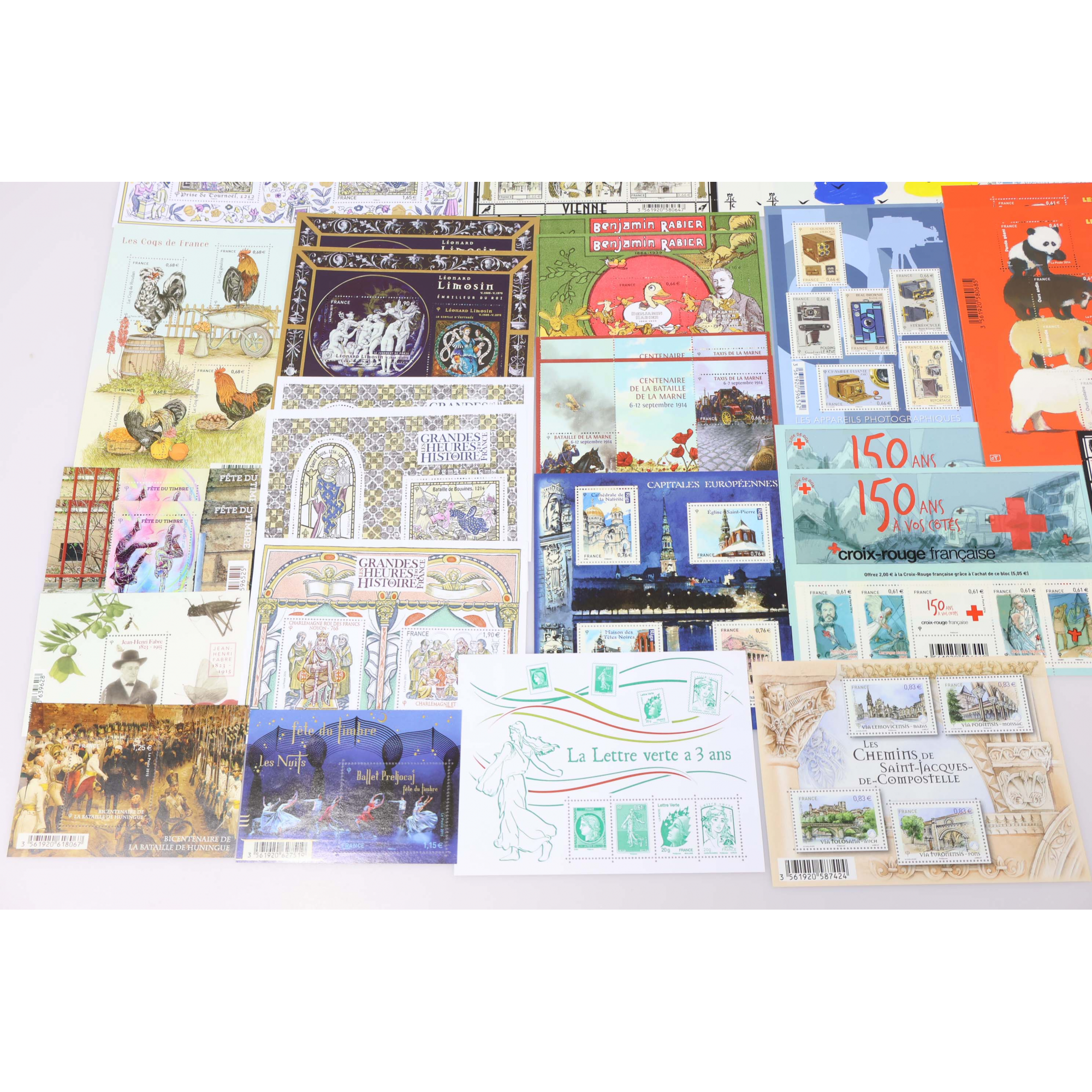 FRANCE LOT DE TIMBRES ET BLOCS/FEUILLETS EN EUROS NEUFS** DE 2014-2015 VF 358€