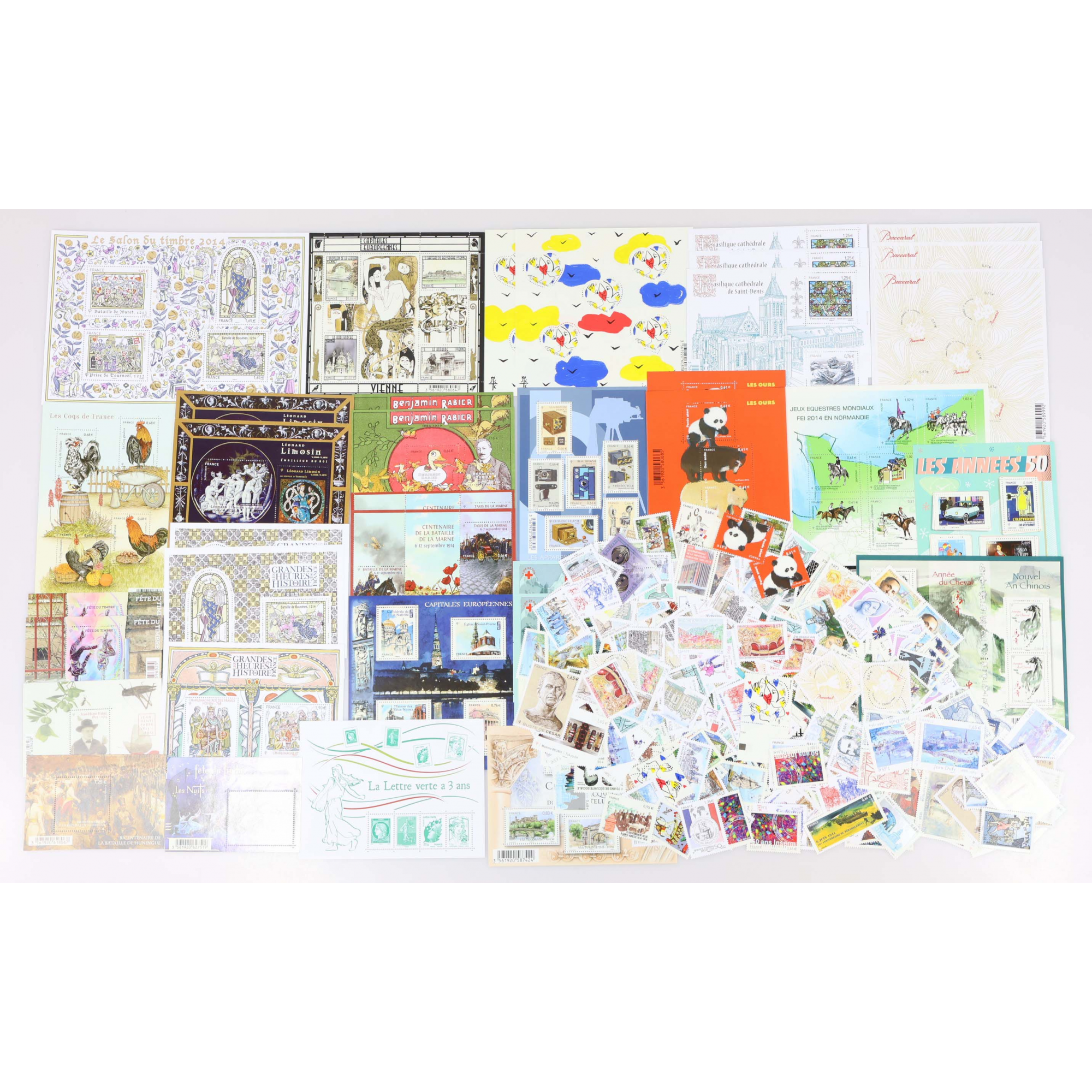 FRANCE LOT DE TIMBRES ET BLOCS/FEUILLETS EN EUROS NEUFS** DE 2014-2015 VF 358€