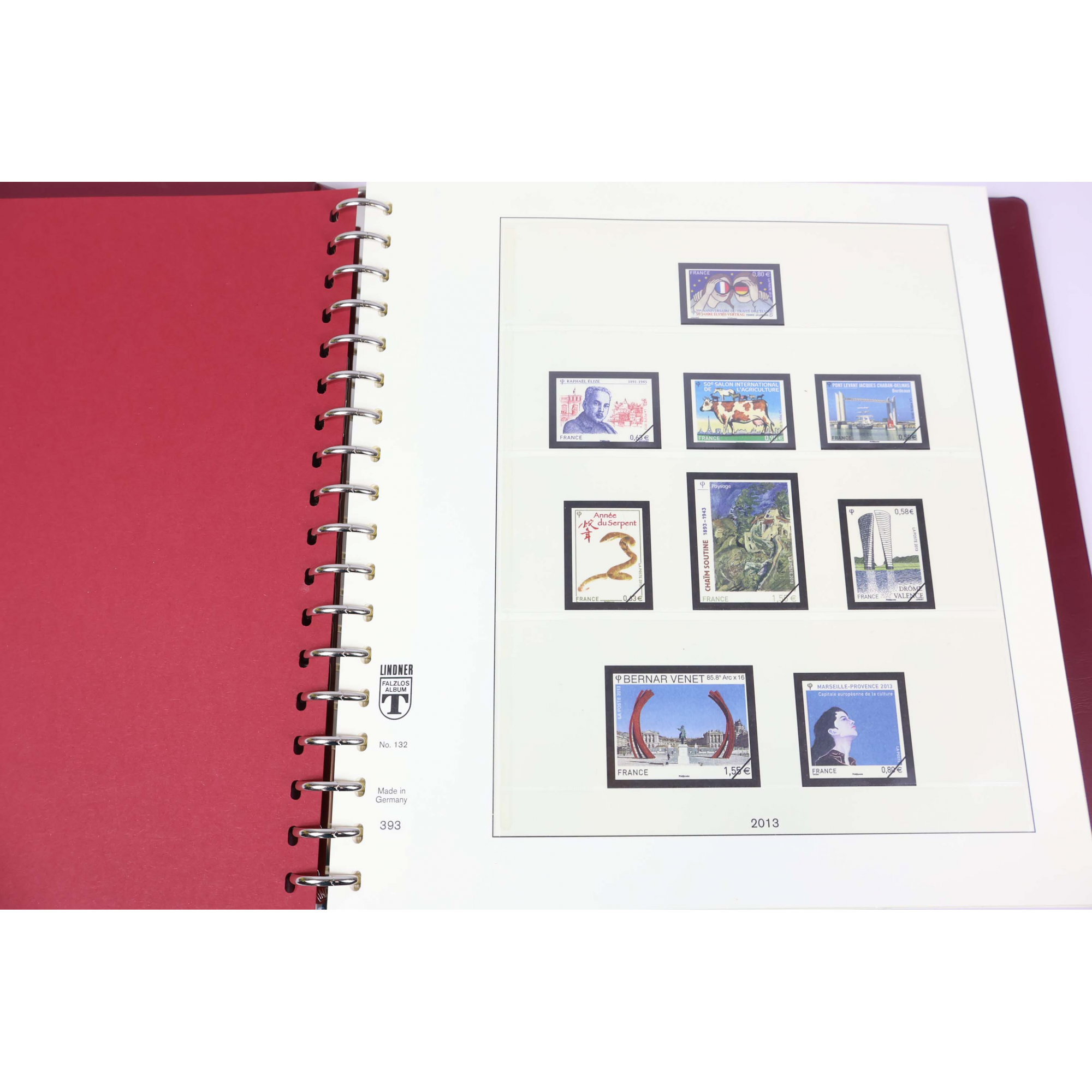ALBUM LINDNER POUR UNE COLLECTION DE TIMBRES DE FRANCE DE 2013 À 2014 ALBUM LINDNER POUR UNE COLLECTION DE TIMBRES DE FRANCE DE 2013 À 2014