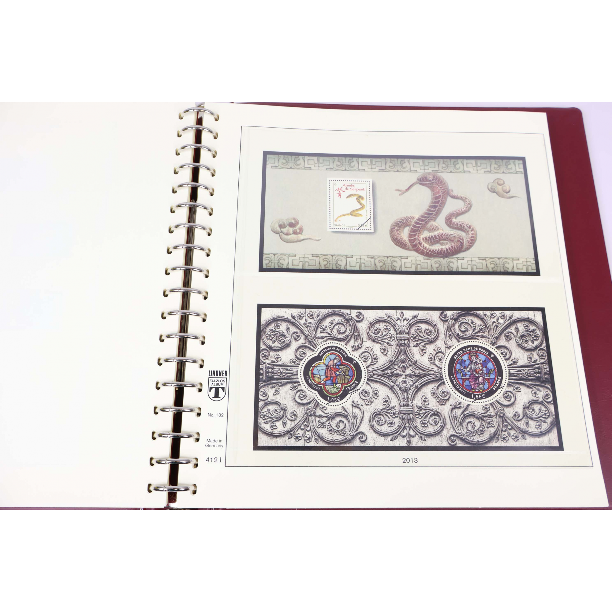 ALBUM LINDNER POUR UNE COLLECTION DE TIMBRES DE FRANCE DE 2013 À 2014 ALBUM LINDNER POUR UNE COLLECTION DE TIMBRES DE FRANCE DE 2013 À 2014