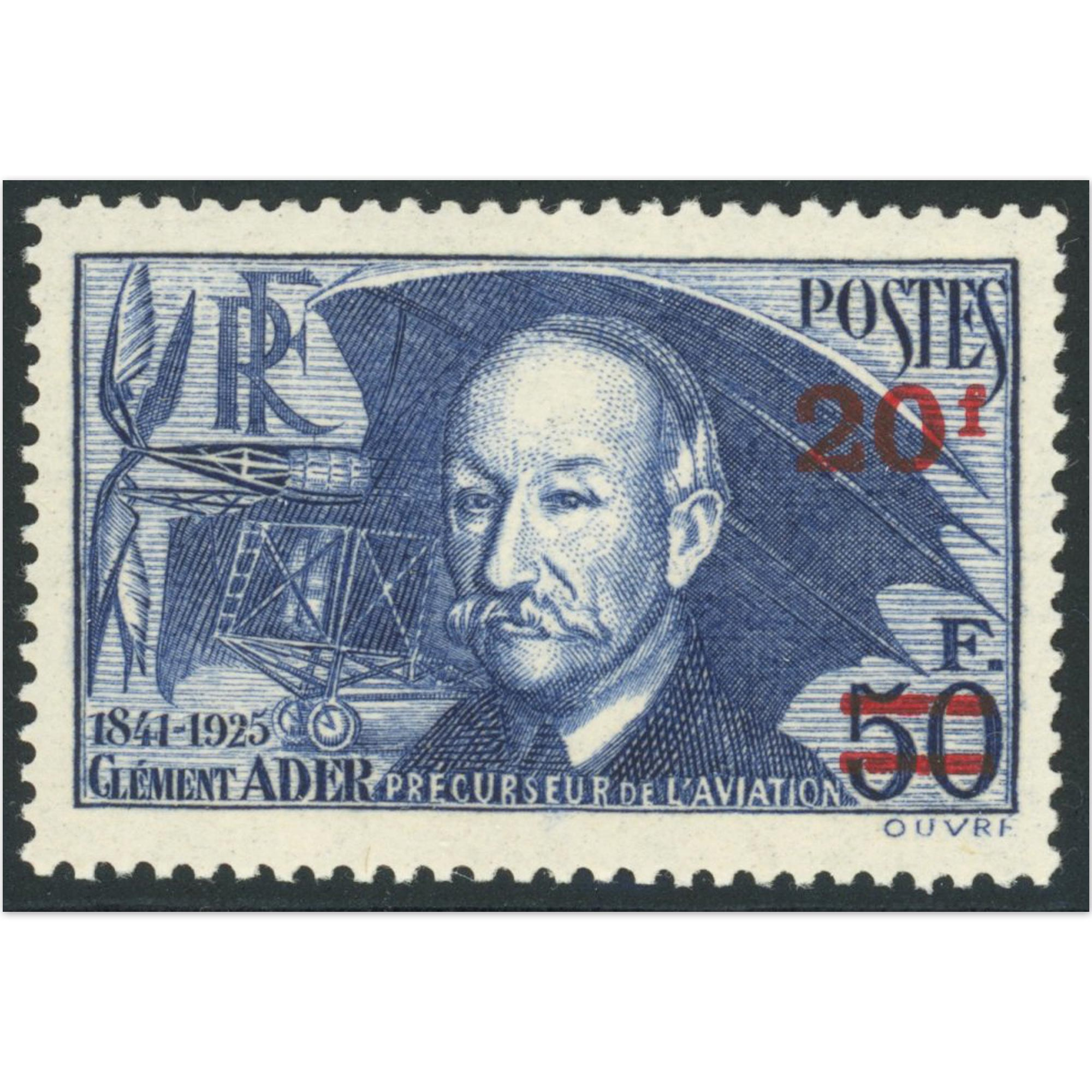 FRANCE N° 493 CLÉMENT ADER, TIMBRE NEUF SANS CHARNIÈRE - ANNÉE 1940 - COTE 85€