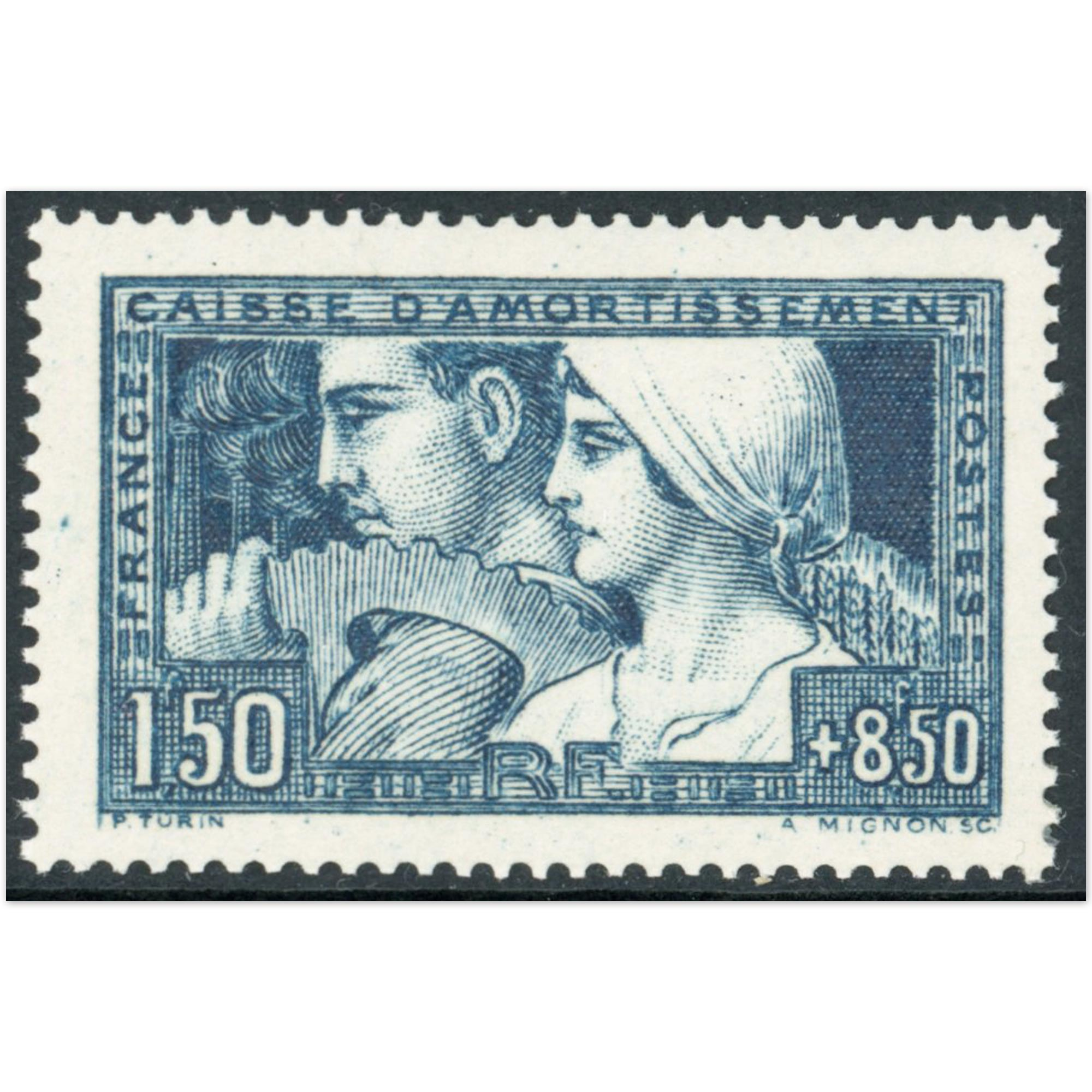 CAISSE D'AMORTISSEMENT TIMBRE N°252 "LE TRAVAIL" TIMBRE NEUF TYPE 3 ANNÉE 1928 CAISSE D'AMORTISSEMENT TIMBRE N°252 "LE TRAVAIL" TIMBRE NEUF TYPE 3 ANNÉE 1928