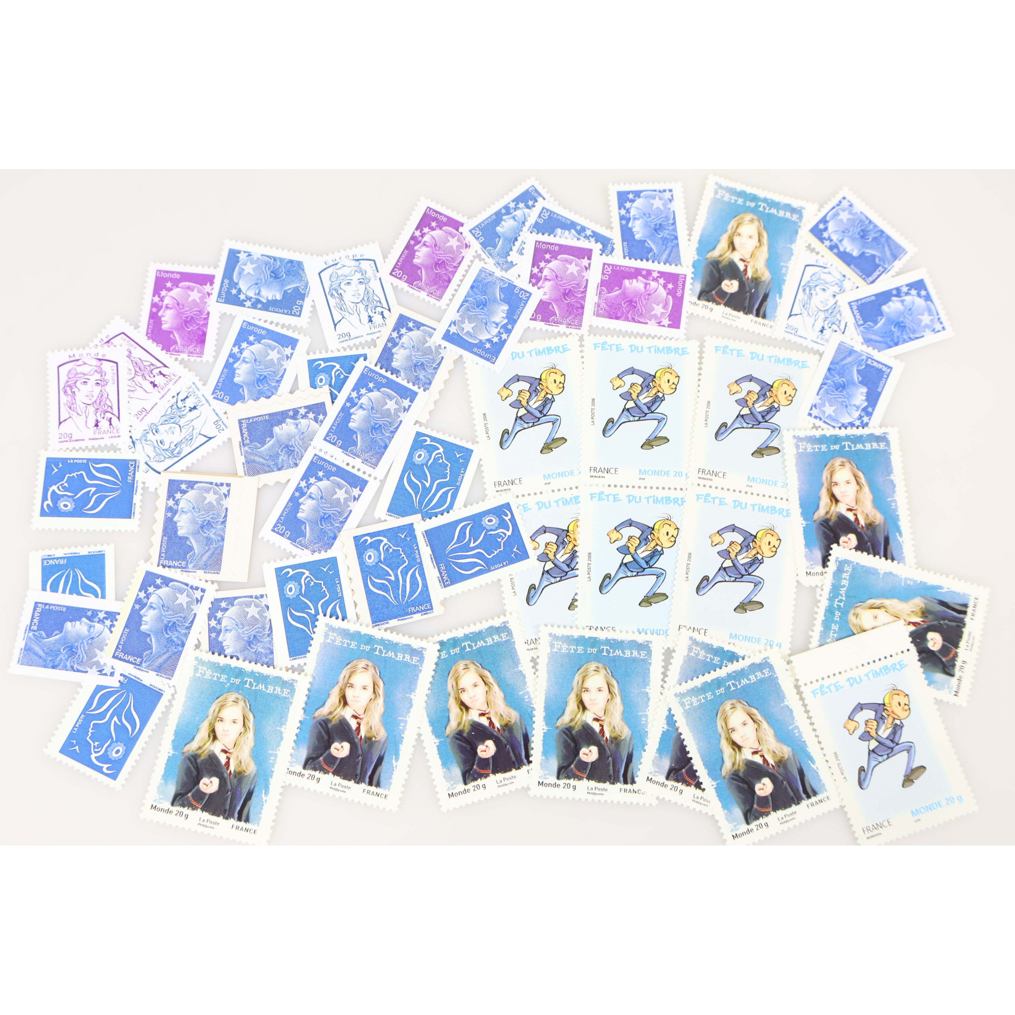 LOT DE 50 TIMBRES VP LETTRES MONDE / EUROPE 20G - VALIDITÉS PERMANENTES LOT DE 50 TIMBRES VP LETTRES MONDE / EUROPE 20G - VALIDITÉS PERMANENTES