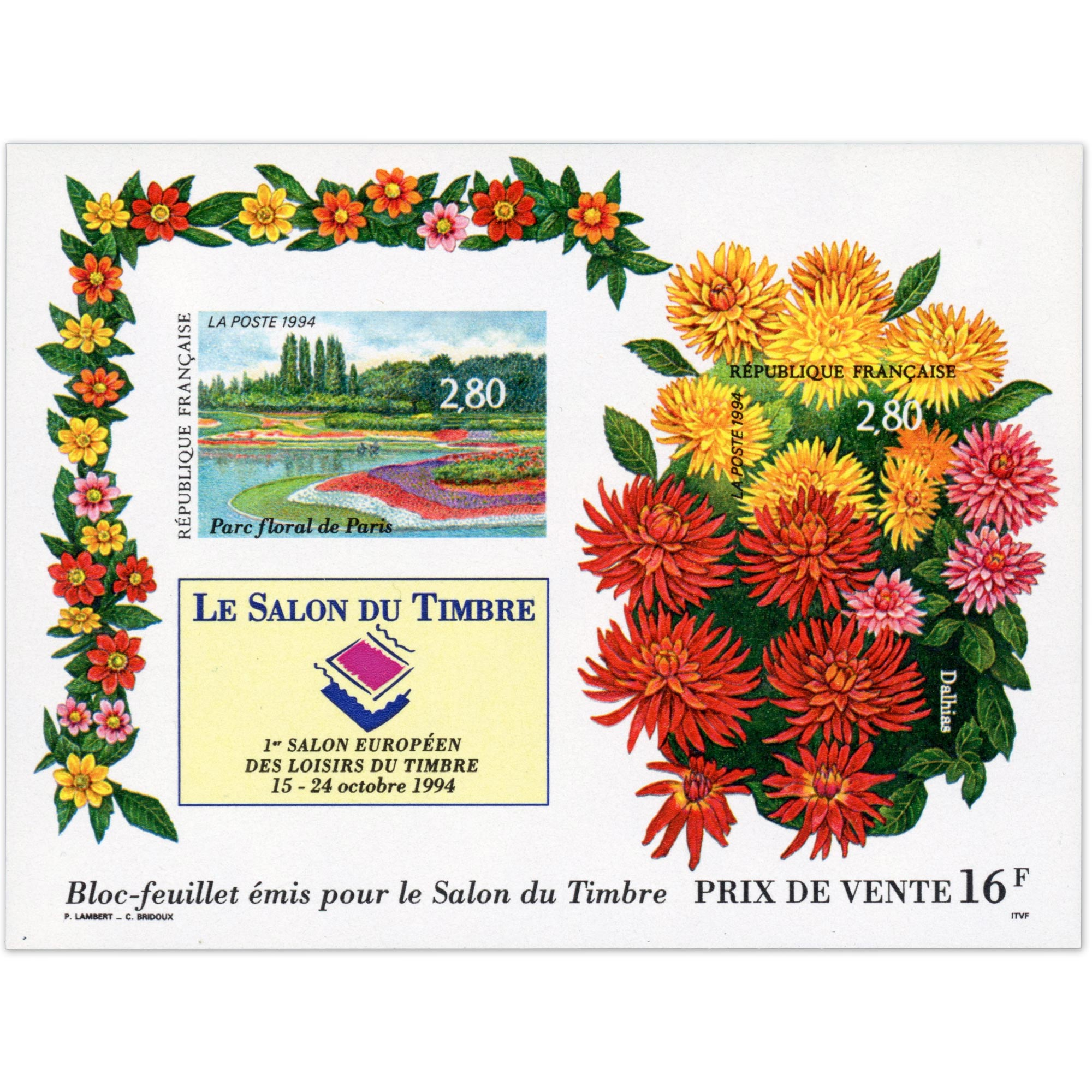 BLOC-FEUILLET NON DENTELÉ N°16a NEUF** QUALITÉ LUXE "SALON DU TIMBRE 1994"