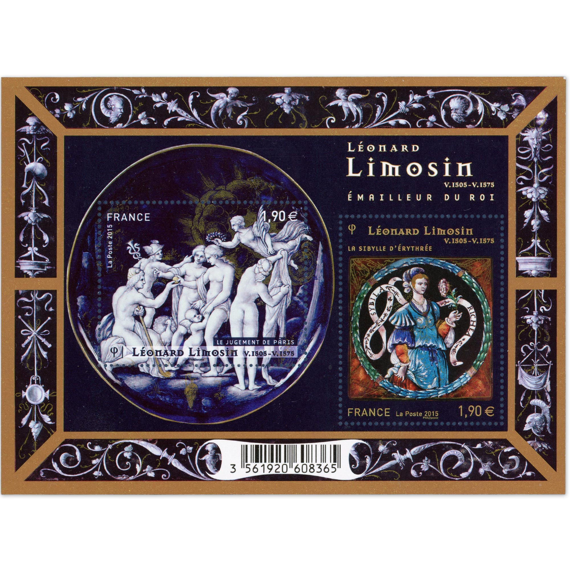 FEUILLET N°F4928 BLOC DE TIMBRES NEUFS** DE FRANCE "LÉONARD LIMOSIN" ANNÉE 2015