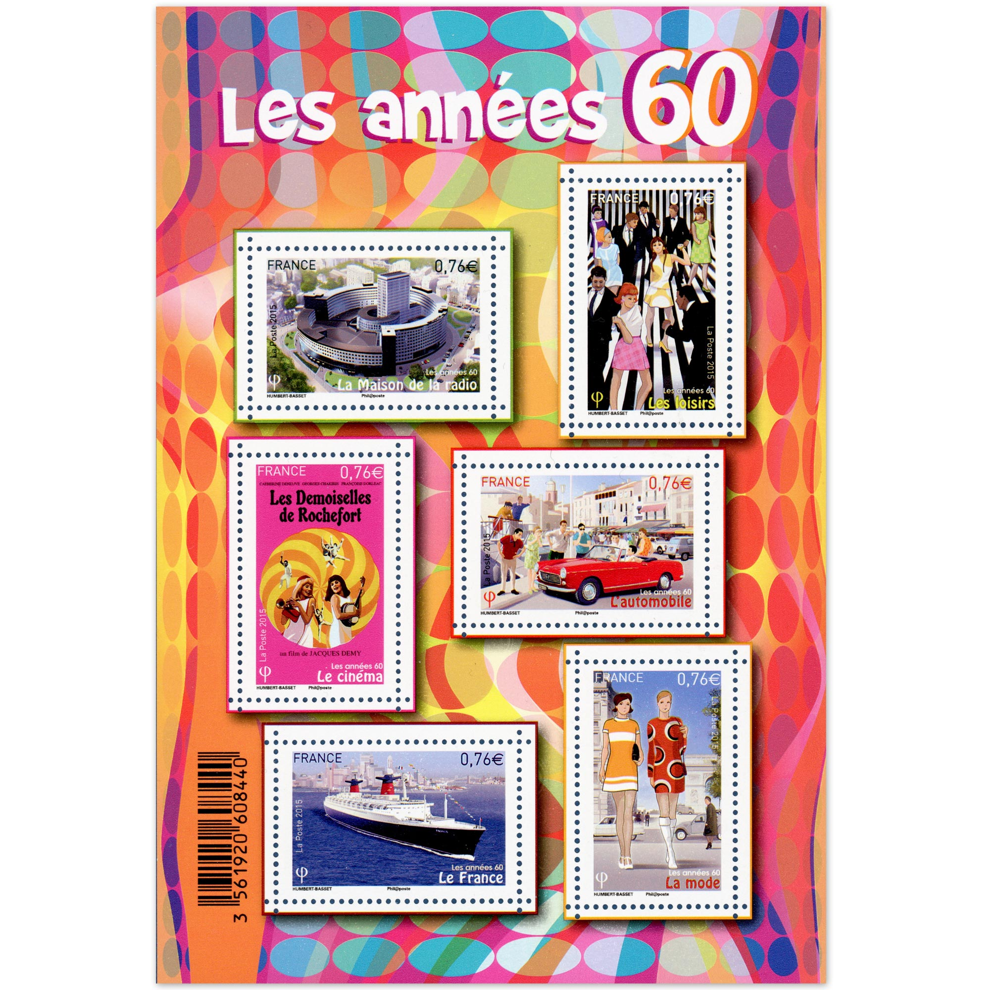 FEUILLET N°F4960 "ANNÉES 60" BLOC DE TIMBRES NEUFS** DE FRANCE ANNÉE 2015