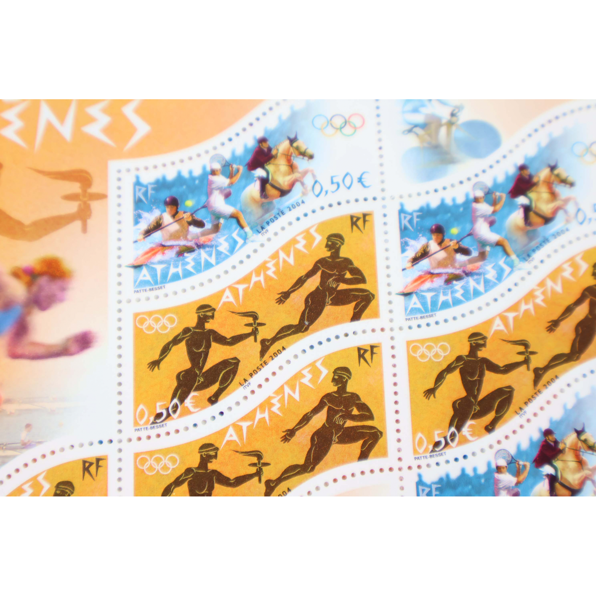 LOT 15 BLOCS N°73 JEUX OLYMPIQUES ATHÈNES TIMBRES NEUFS** 0.50€ X 10 FACIALE 75€