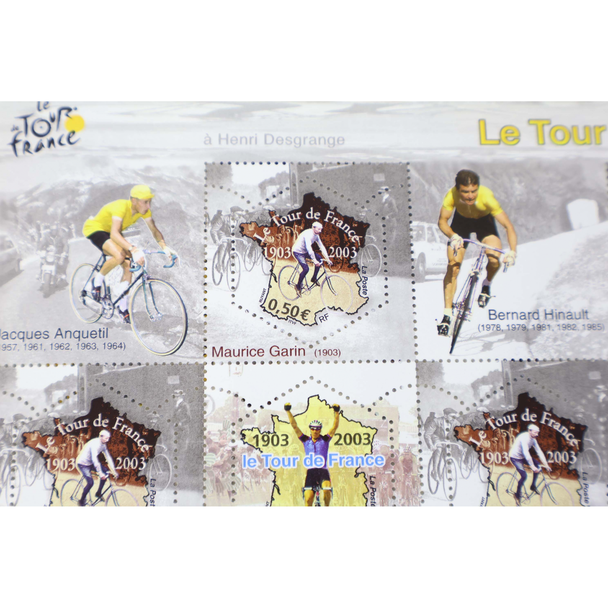 LOT 15 BLOCS N°59 TOUR DE FRANCE 100 ANS TIMBRES NEUFS** 0.50€ X 10 FACIALE 75€