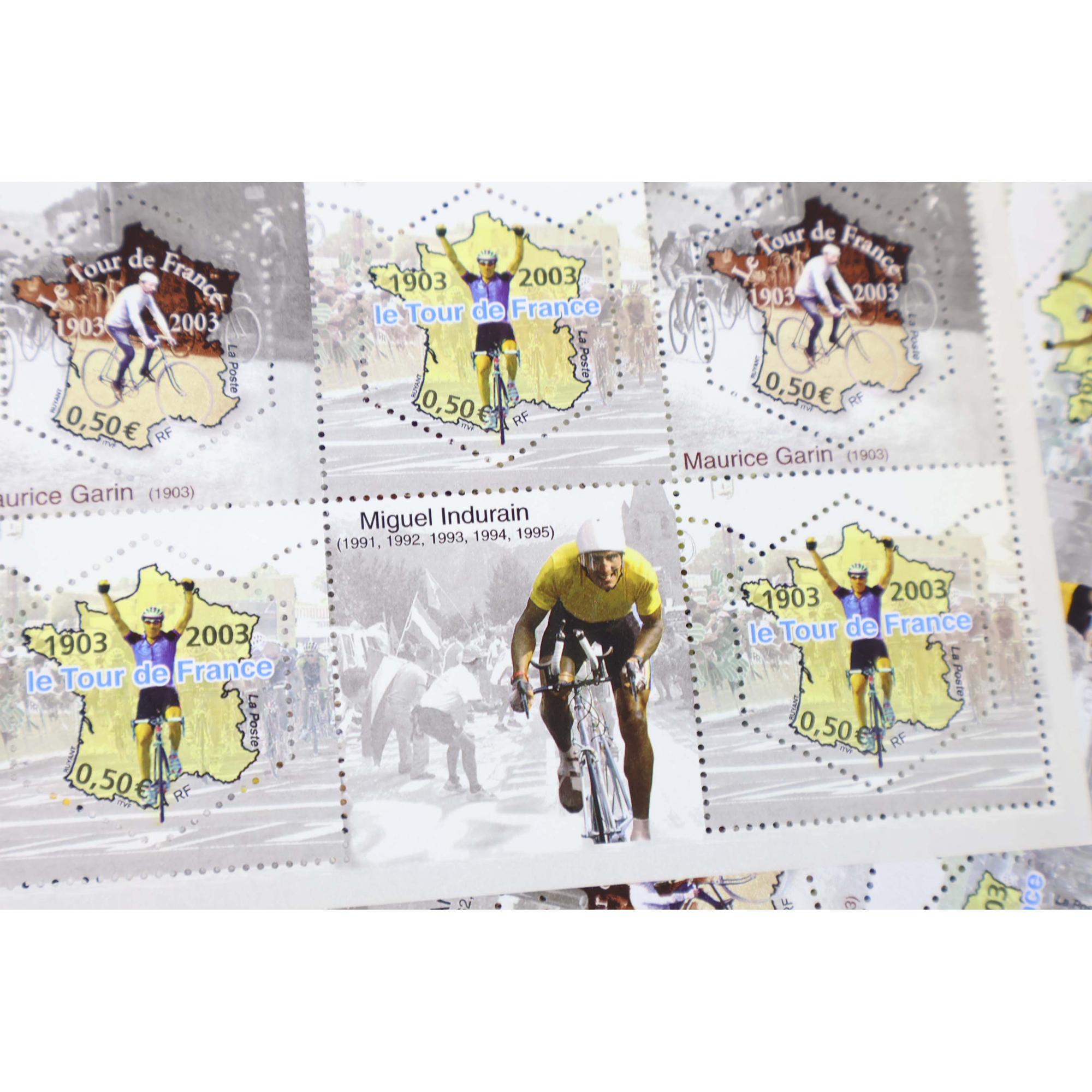 LOT 15 BLOCS N°59 TOUR DE FRANCE 100 ANS TIMBRES NEUFS** 0.50€ X 10 FACIALE 75€