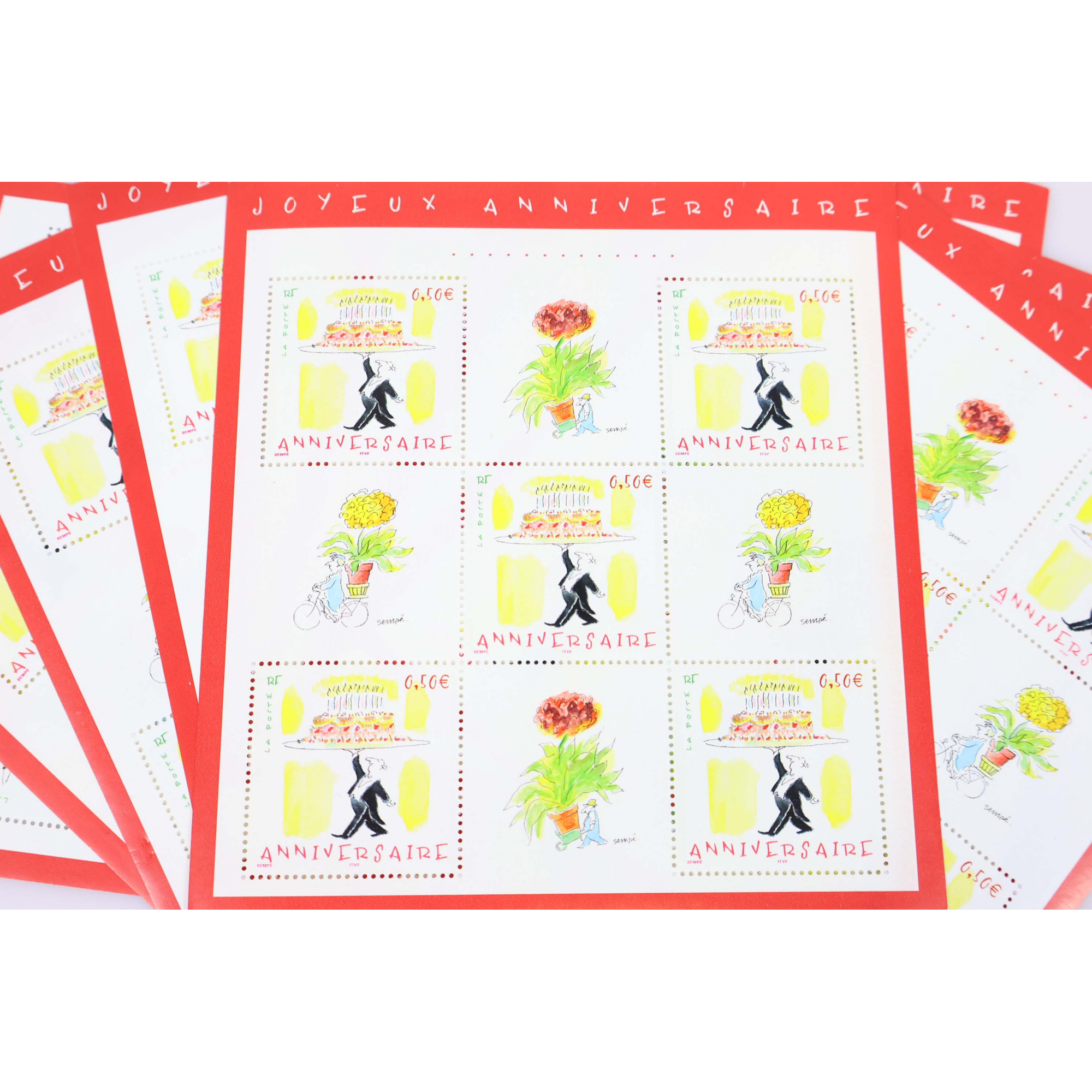 LOT 30 BLOCS N° 75 ANNIVERSAIRE - J.SEMPÉ TIMBRES NEUFS** 0.50€ X 5 FACIALE 75€