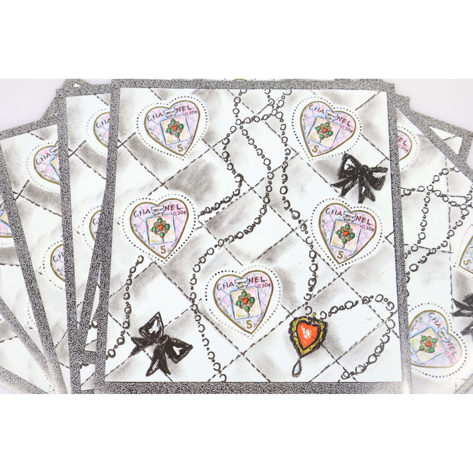 LOT 30 BLOCS N°66 COEURS CHANEL - ST VALENTIN TIMBRES NEUFS** 0.50€ X 5 VF 75€