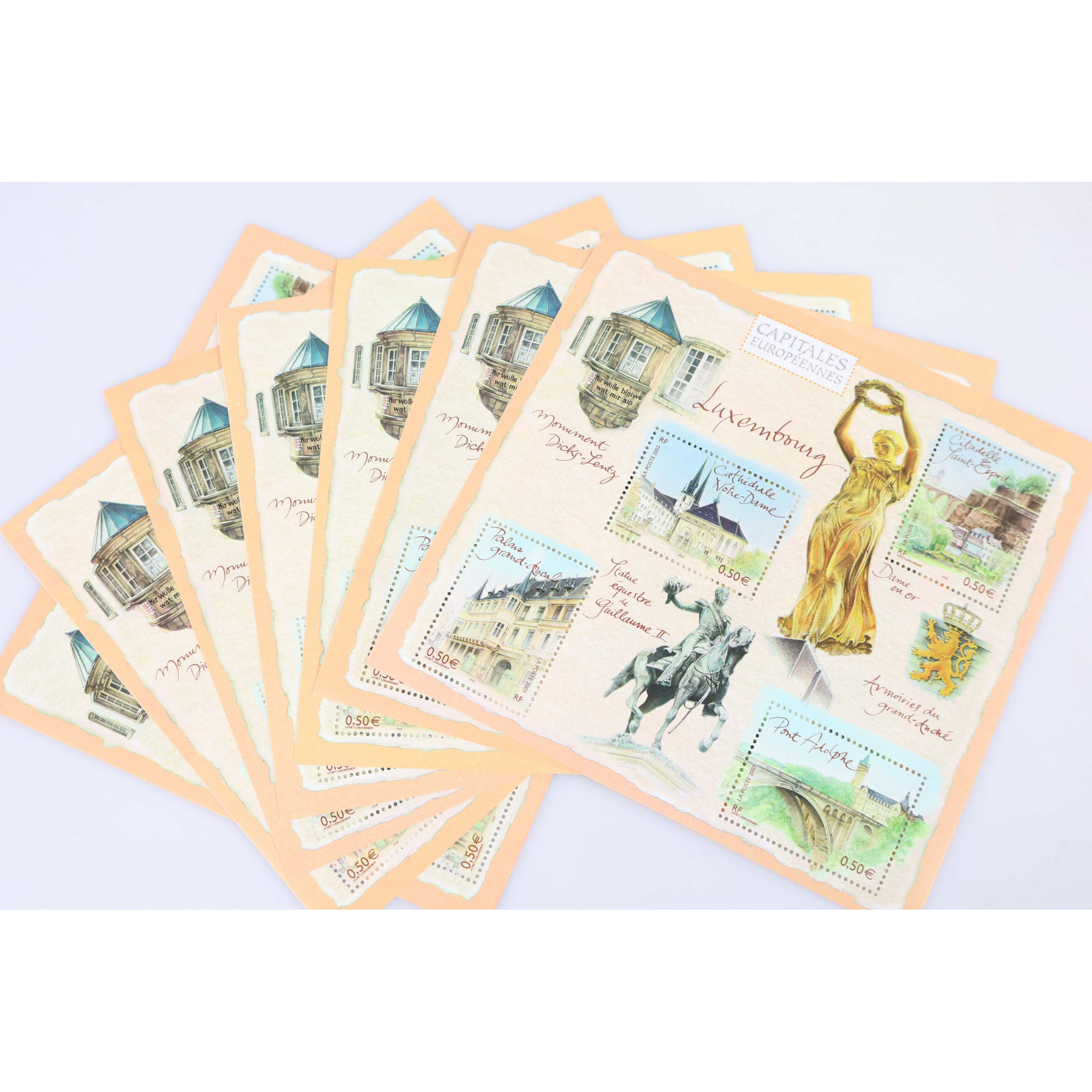 LOT 35 BLOCS N° 64 CAPITALES EUROPE LUXEMBOURG TIMBRES NEUFS** 0.50€ X 4 VF 70€