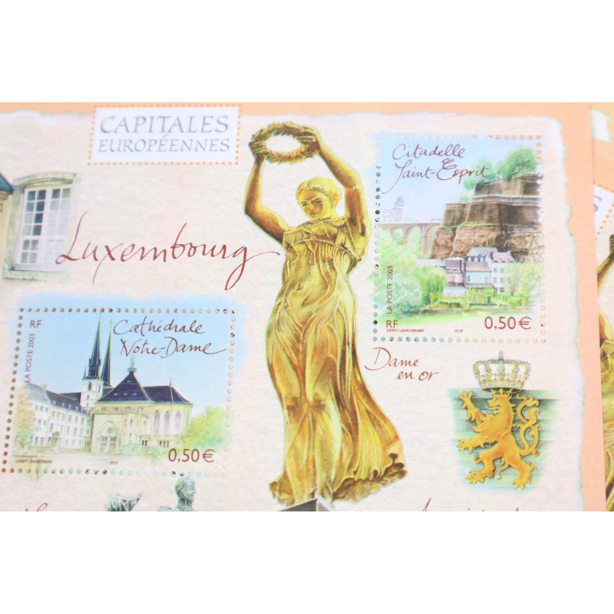 LOT 35 BLOCS N° 64 CAPITALES EUROPE LUXEMBOURG TIMBRES NEUFS** 0.50€ X 4 VF 70€