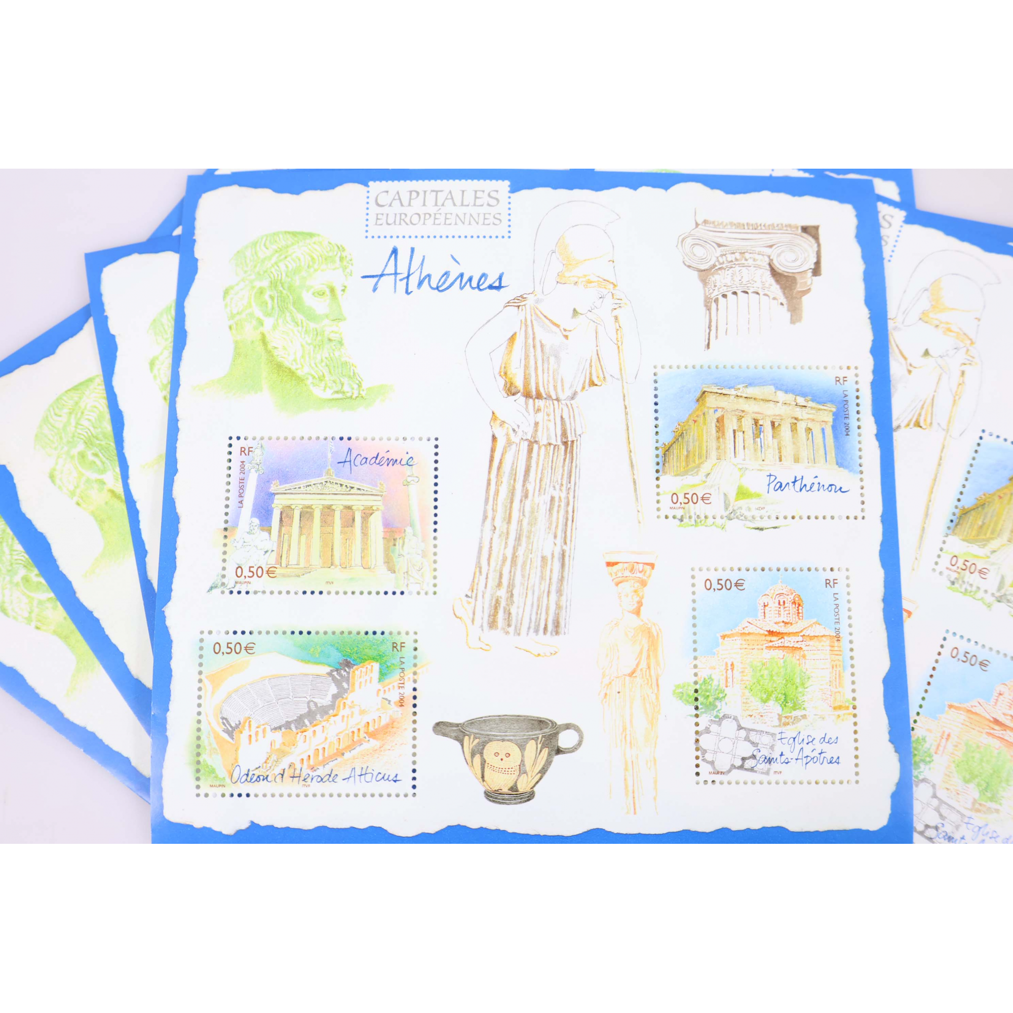 LOT 35 BLOCS N° 78 CAPITALES EUROPÉENES ATHÈNES TIMBRES NEUFS** 0.50€ X 4 VF 70€