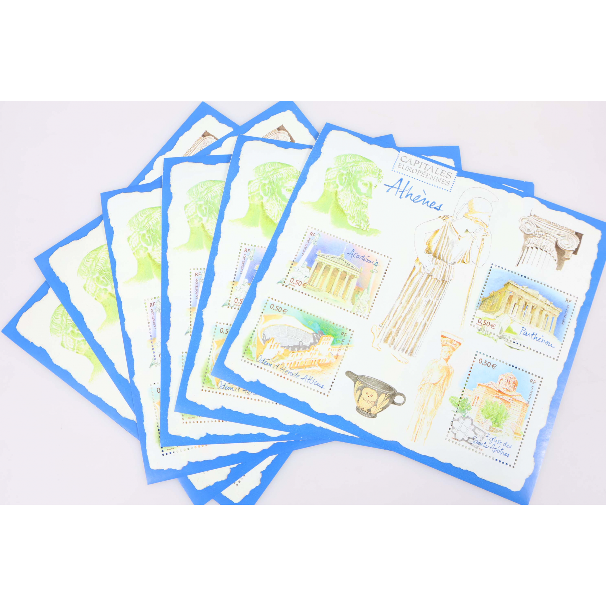 LOT 35 BLOCS N° 78 CAPITALES EUROPÉENES ATHÈNES TIMBRES NEUFS** 0.50€ X 4 VF 70€