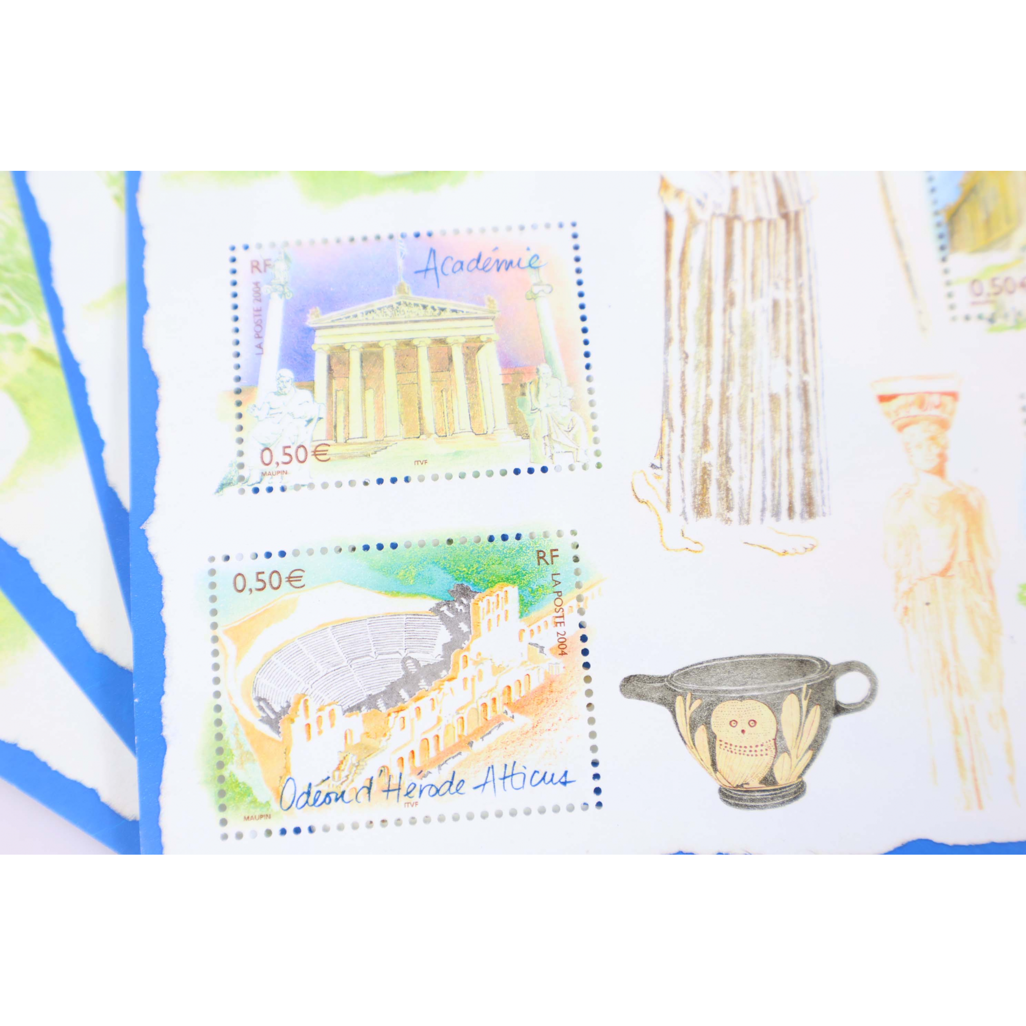 LOT 35 BLOCS N° 78 CAPITALES EUROPÉENES ATHÈNES TIMBRES NEUFS** 0.50€ X 4 VF 70€