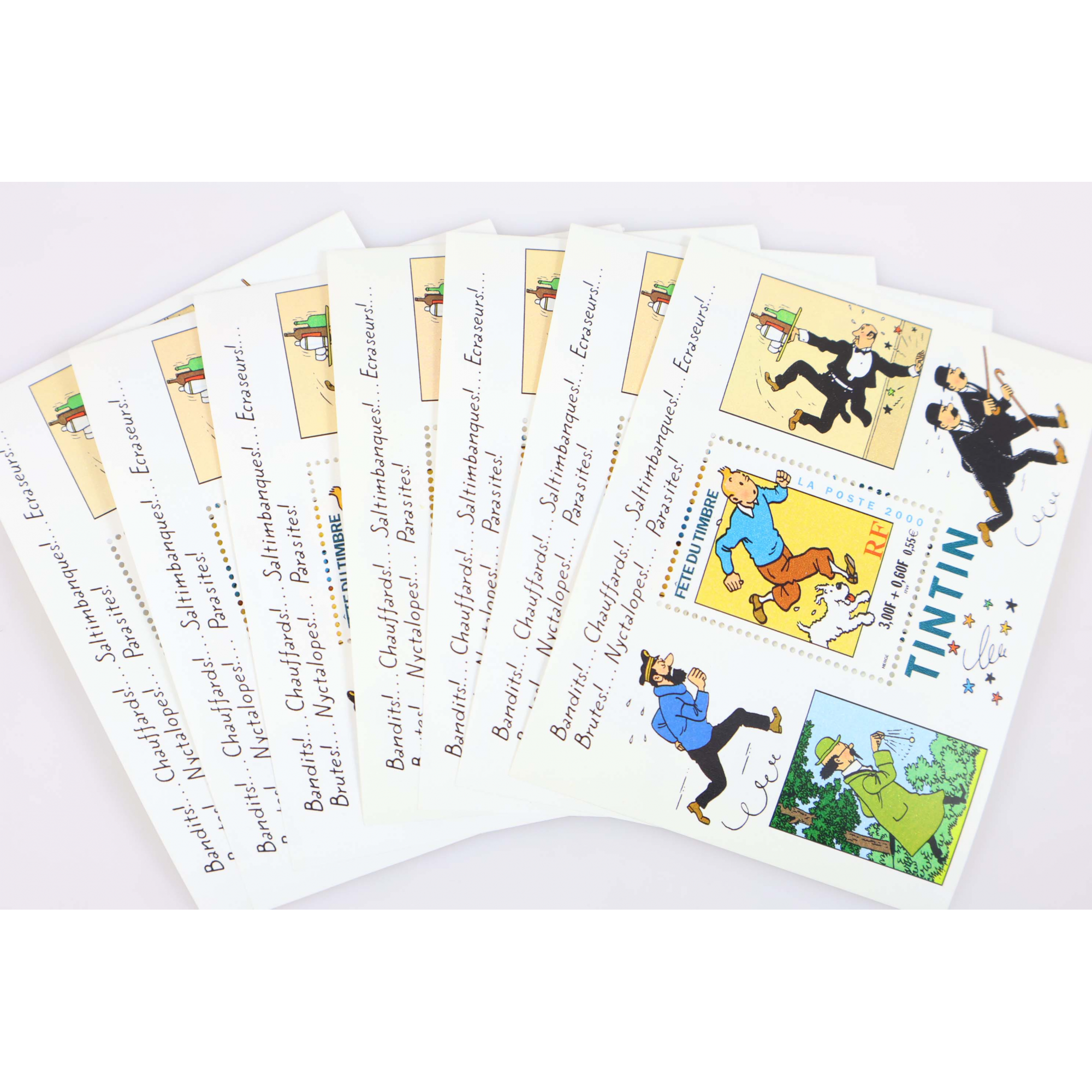 LOT 100 BLOCS N° 28 FETE DU TIMBRE - TINTIN TIMBRES NEUFS** 0.46€ FACIALE 46€
