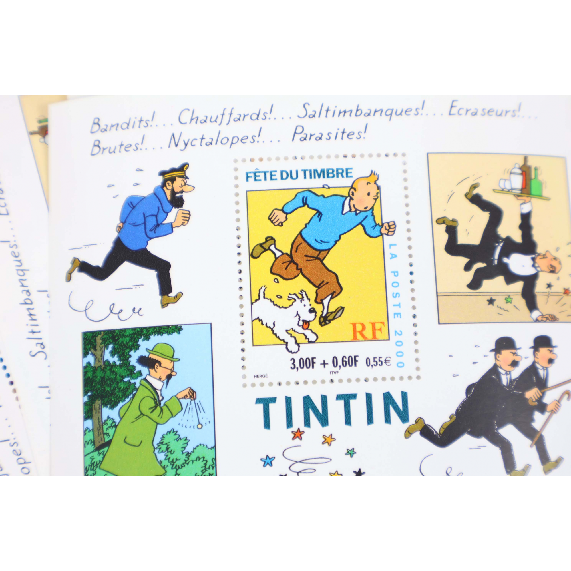 LOT 100 BLOCS N° 28 FETE DU TIMBRE - TINTIN TIMBRES NEUFS** 0.46€ FACIALE 46€