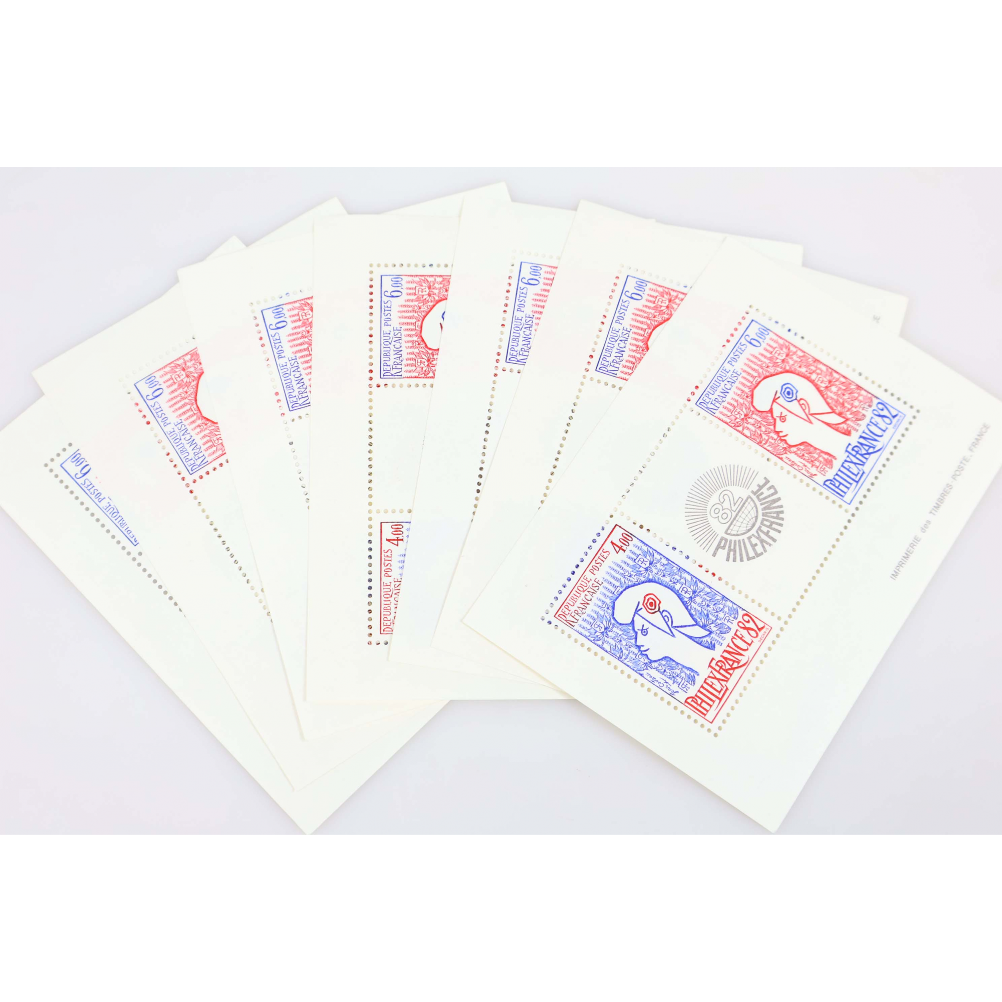 LOT 45 BLOCS N° 8 PHILEXFRANCE 82, TIMBRES NEUFS** FRANCS VALEUR FACIALE 68.60€