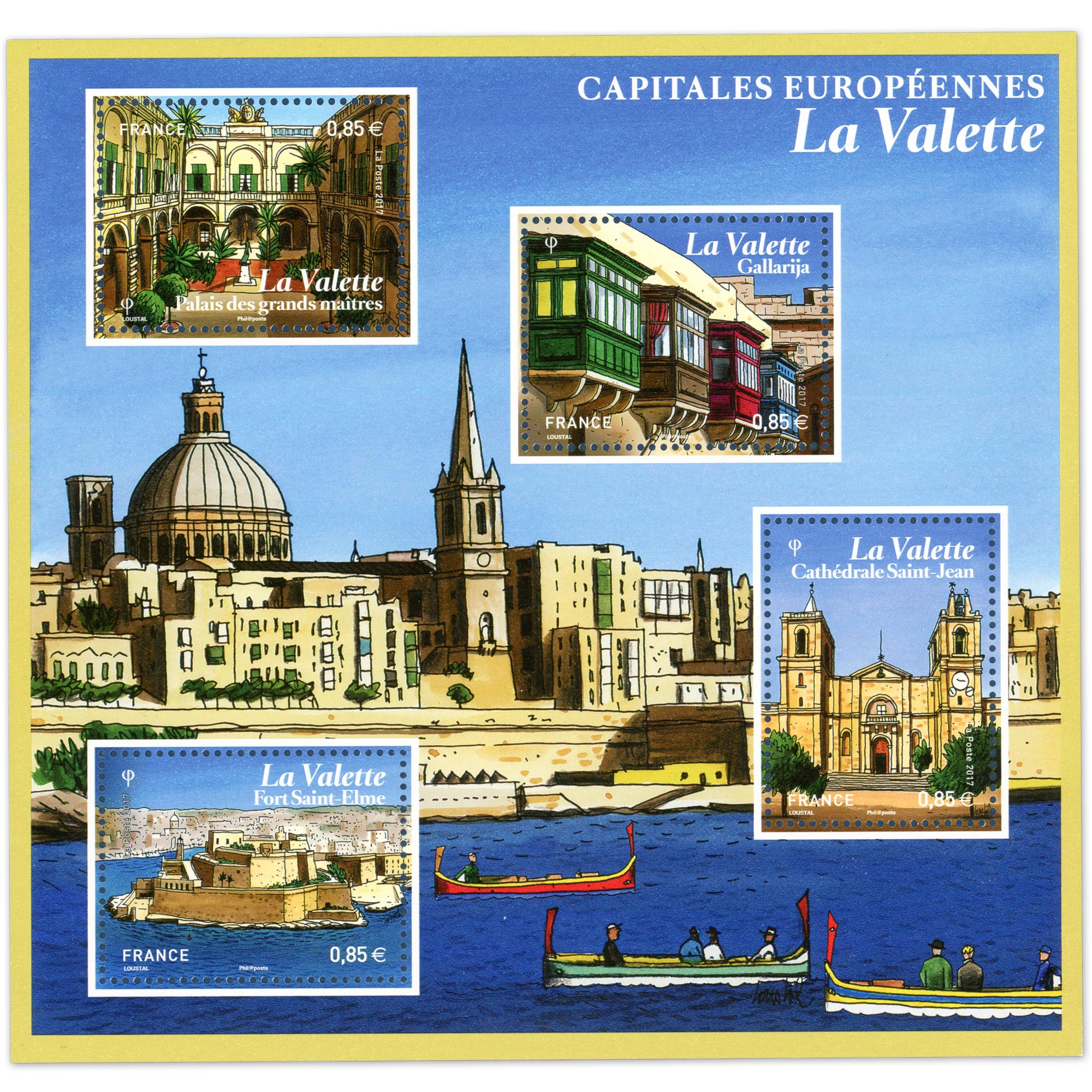 FEUILLET N°F5125 "CAPITALE LA VALETTE" BLOC DE TIMBRES NEUFS** DE FRANCE 2017