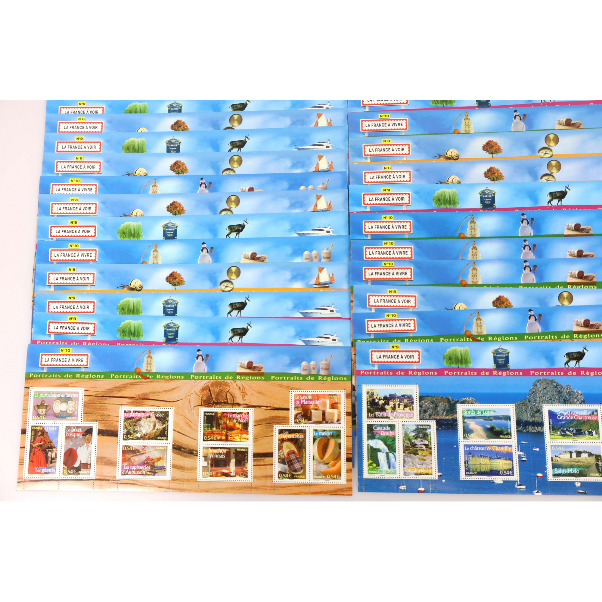 LOT IMPORTANT DE BLOCS-FEUILLETS DE 10 TIMBRES NEUFS** DE FRANCE FACIALE 237€